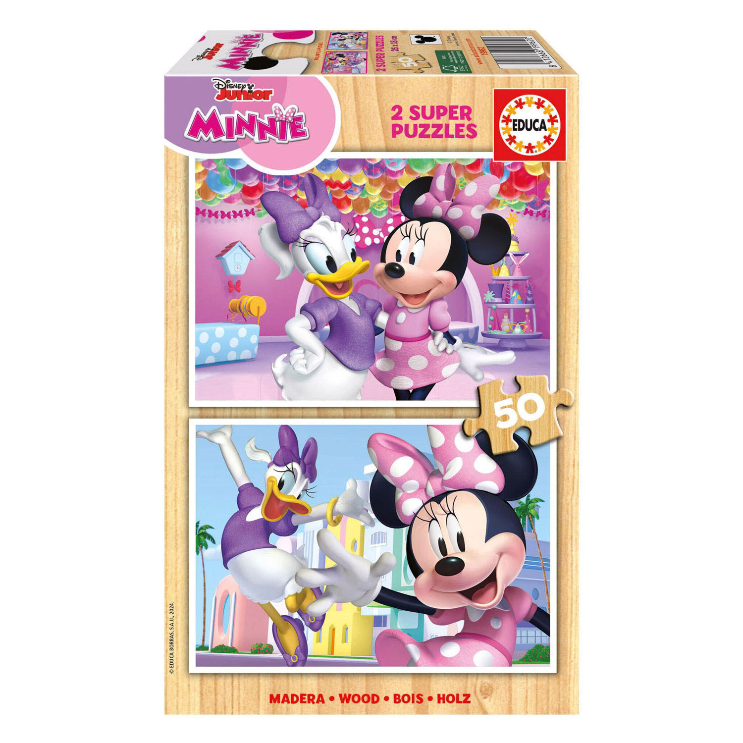 Minnie Maus Holzpuzzle - 2 x 50 Teile
