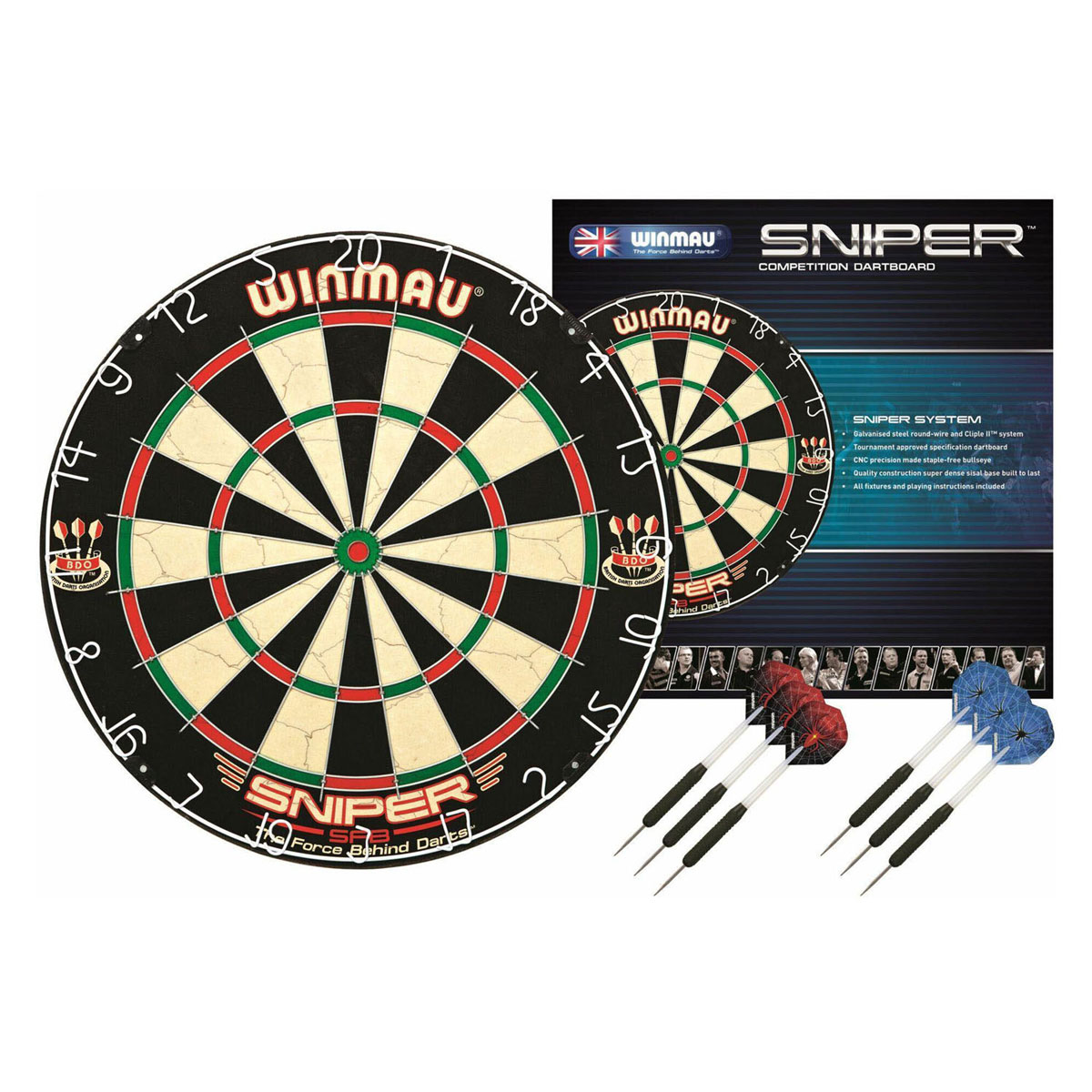 Winmau Sniper Plus Dartbord met 6 Dartpijlen