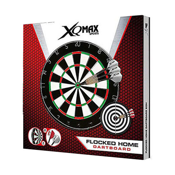 XQ Max Flock Dartbord met 6 Dartpijlen