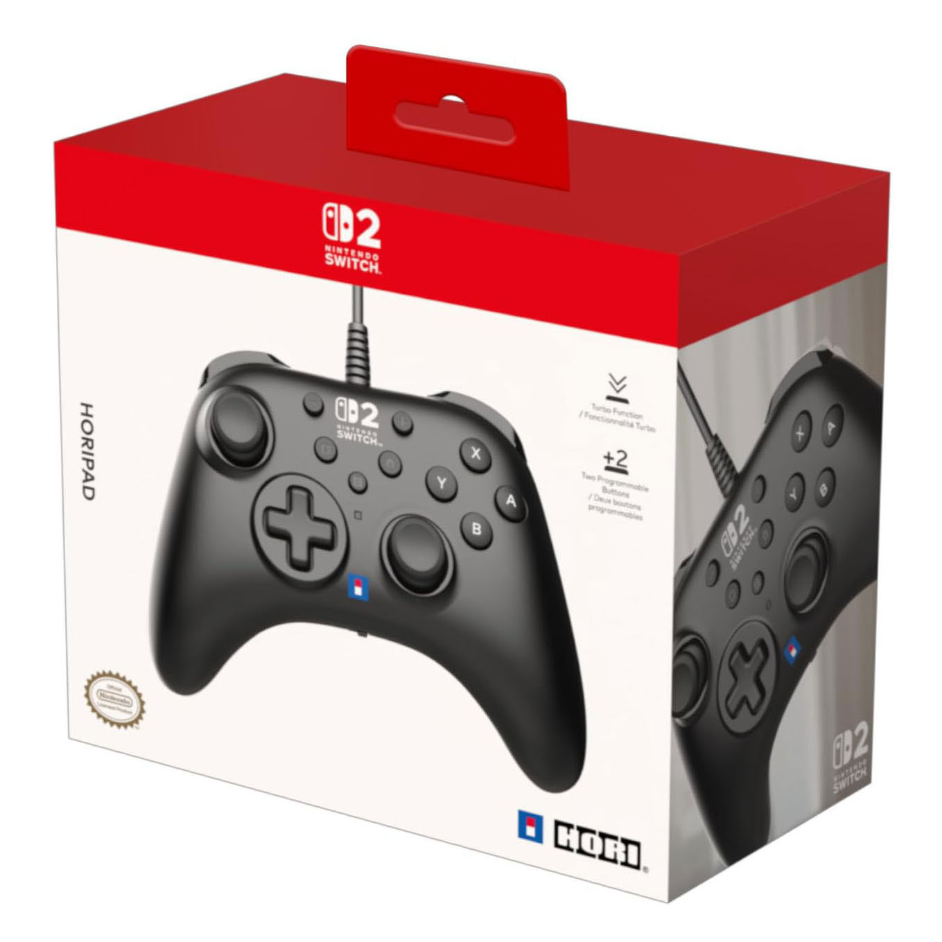 Manette filaire HORI noire pour Nintendo Switch 2