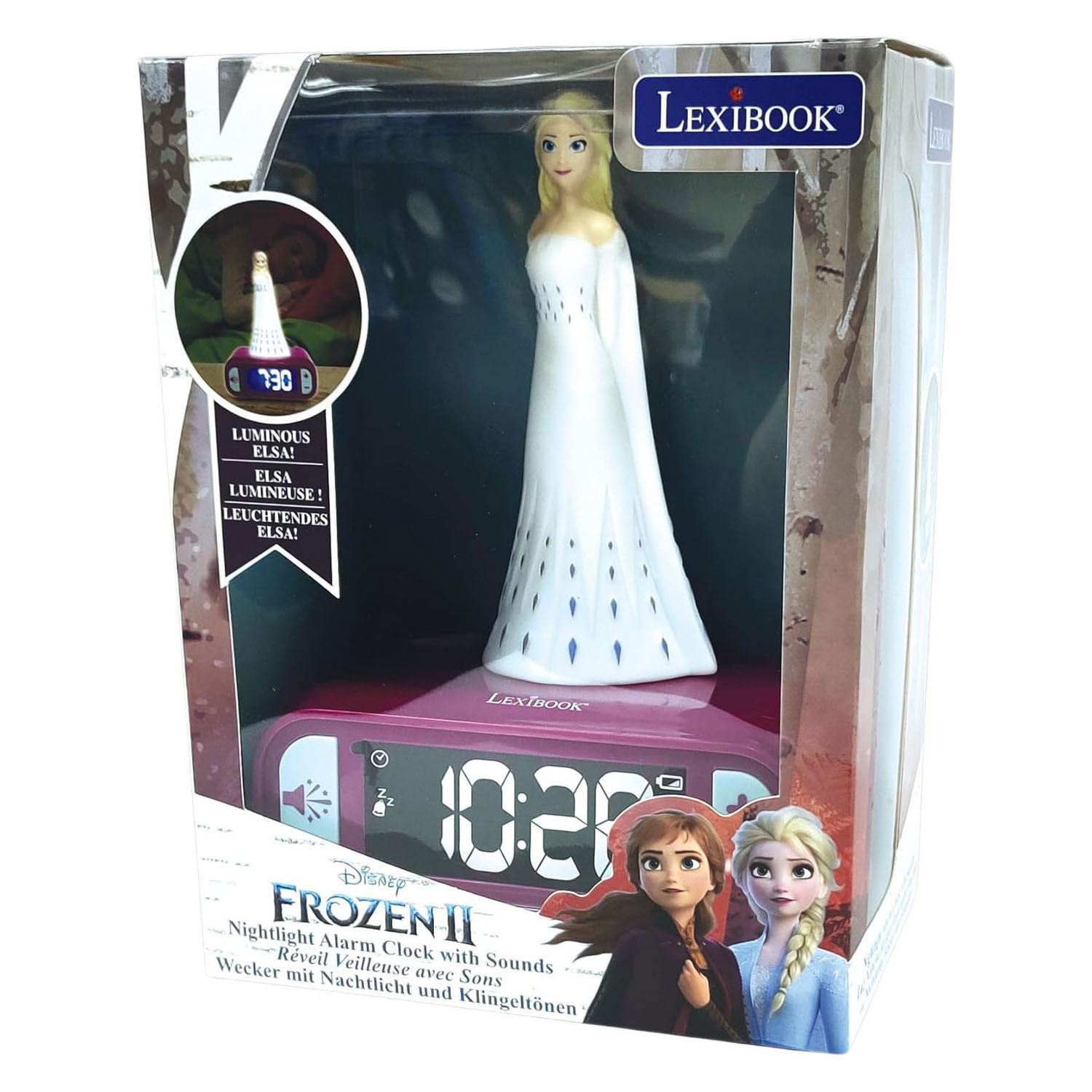 Réveil numérique 3D La Reine des Neiges avec lumière et son