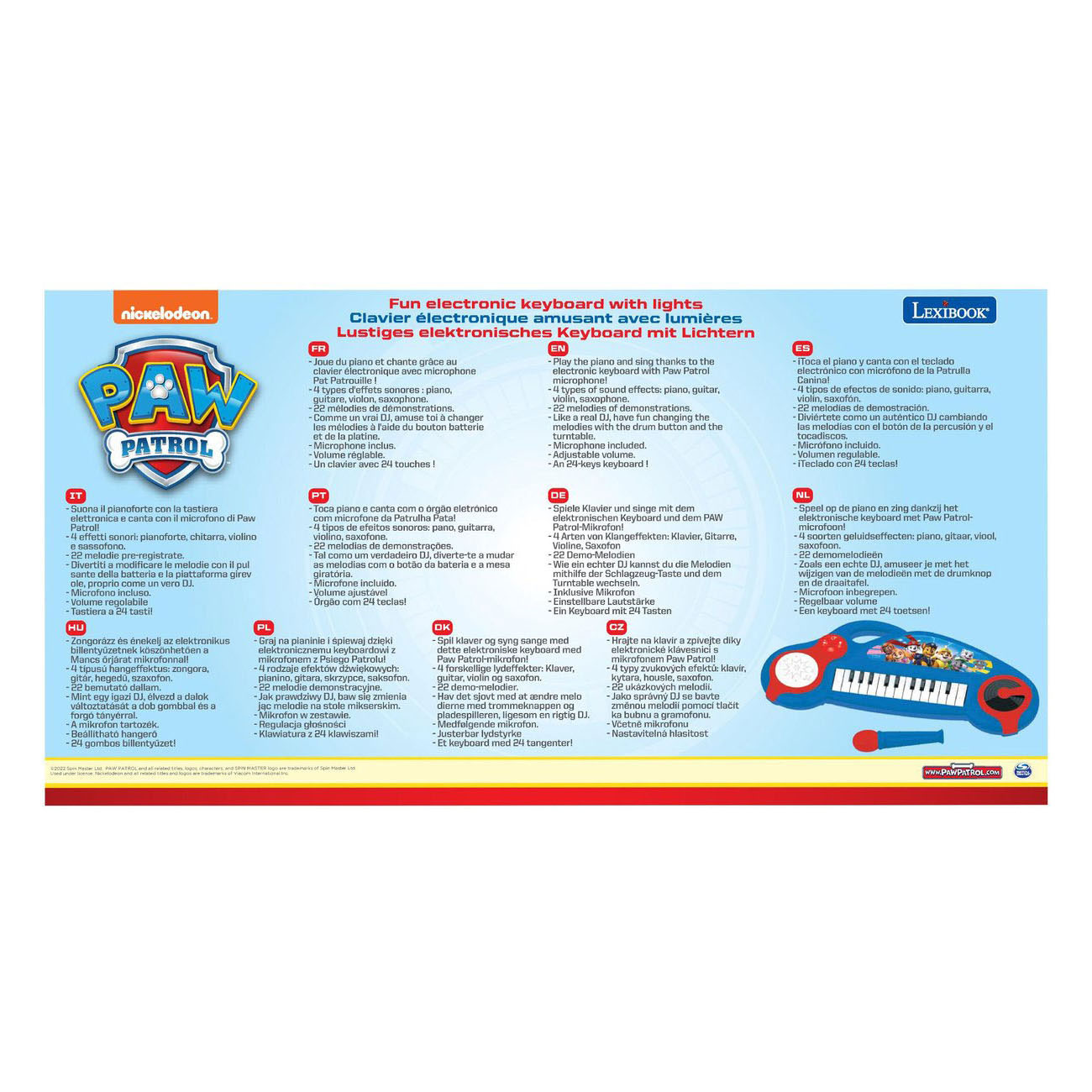 PAW Patrol Elektronisch Keyboard met Lichtjes