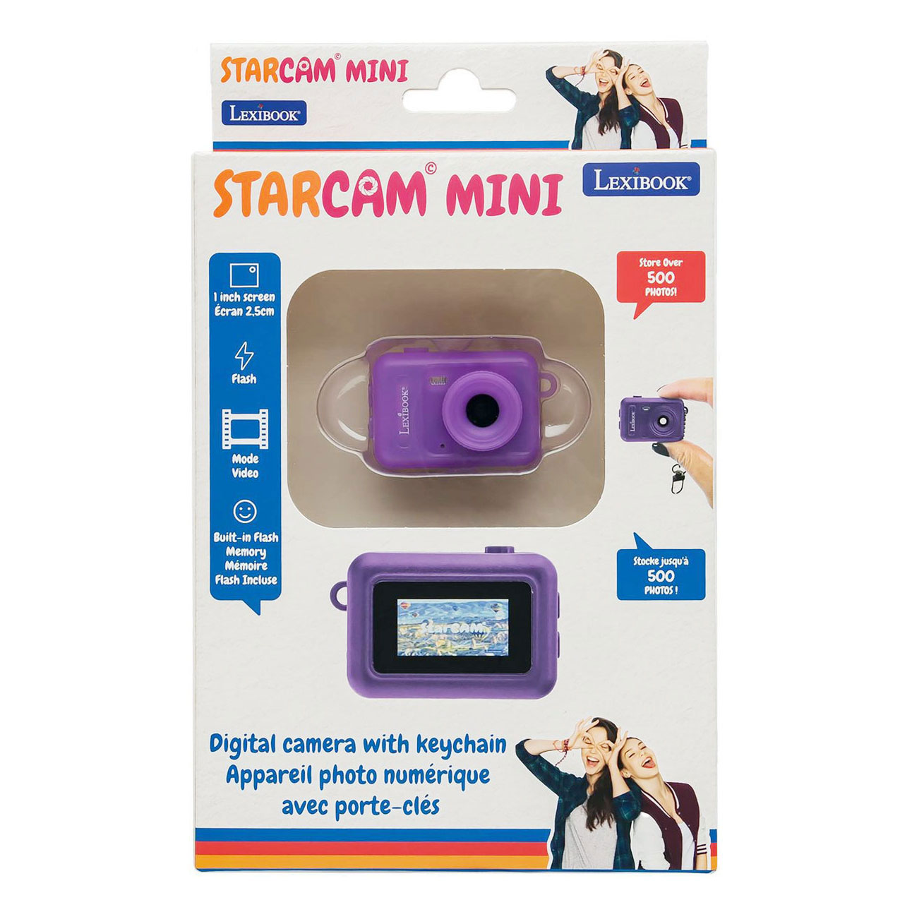 Mini-Digitalkamera-Schlüsselanhänger, lila