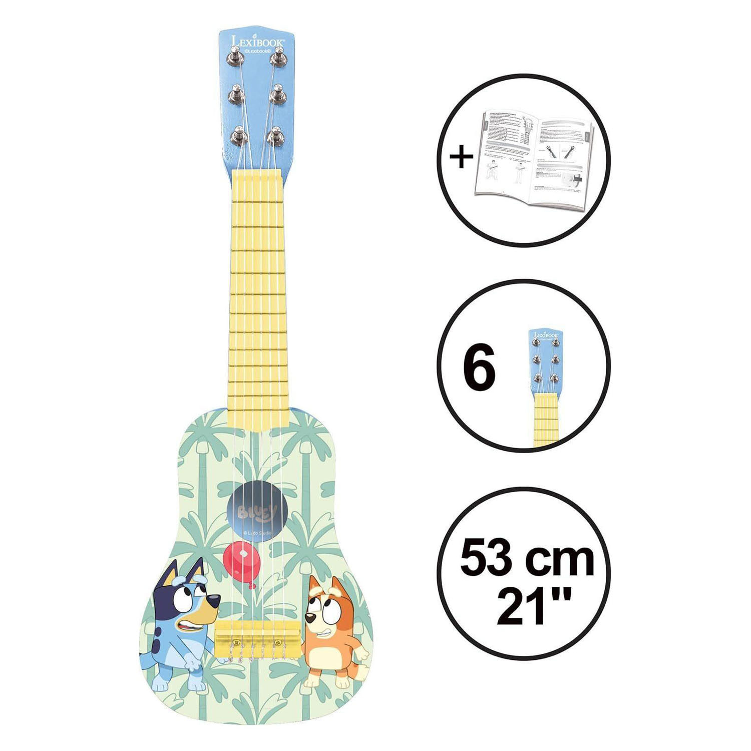Guitare en bois Bluey - 53 cm