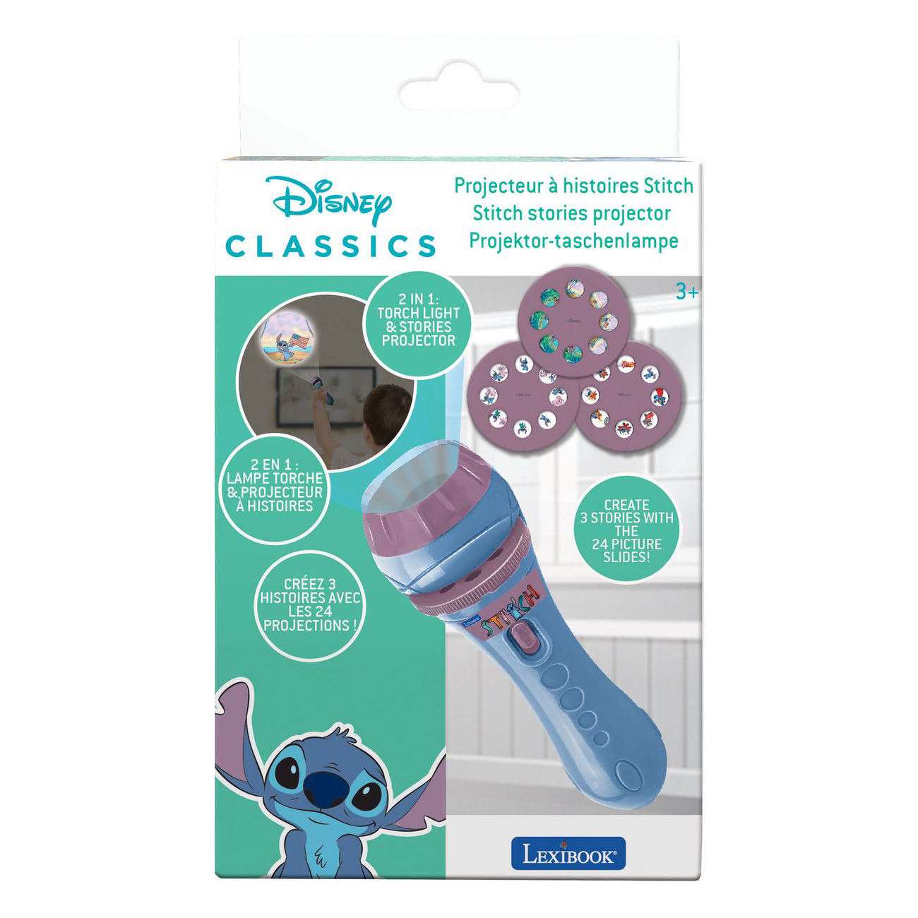 Stitch Projectie-Zaklamp met 24 Plaatjes
