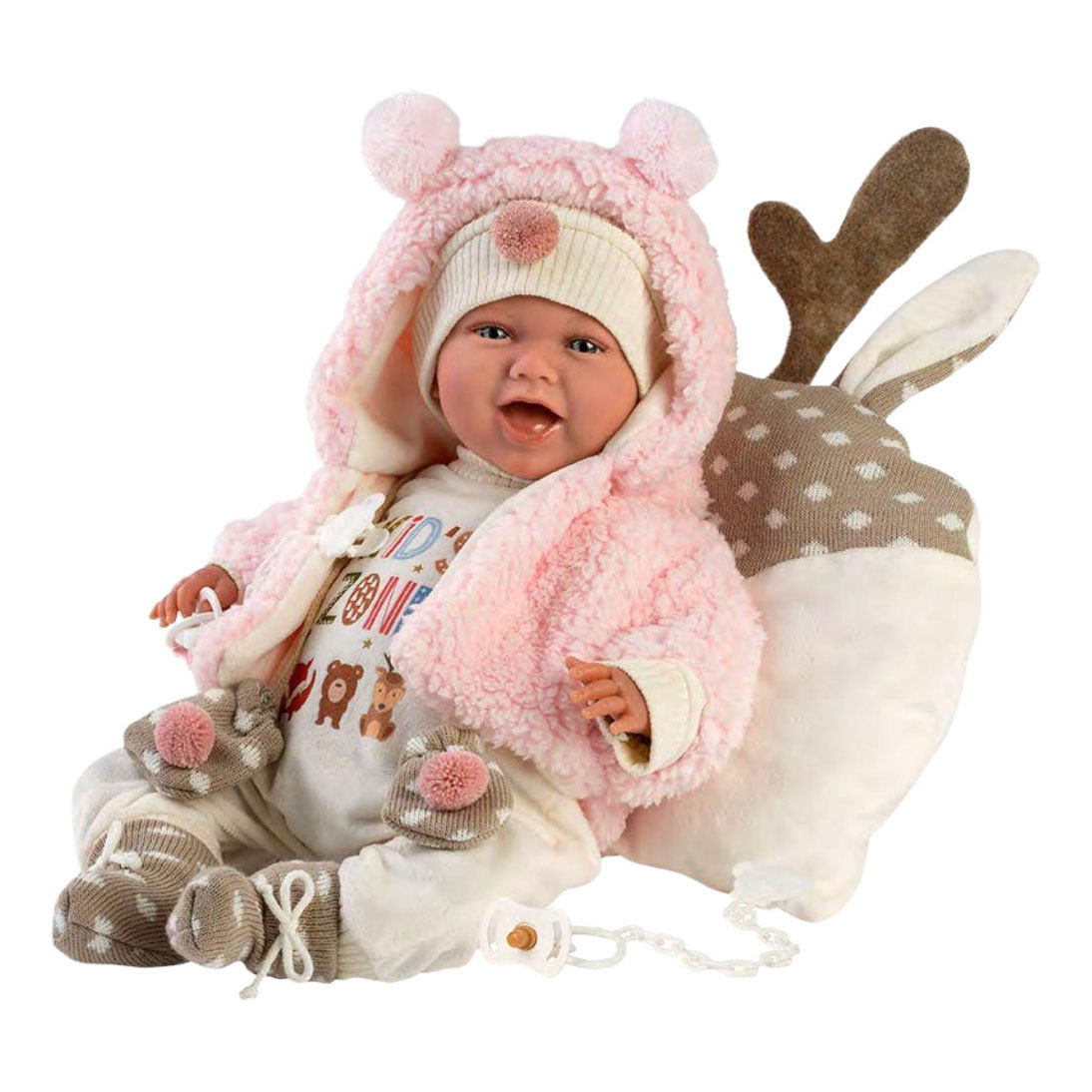 Mimi Soft Body Babypop Vrolijk met Geluid - 42 cm