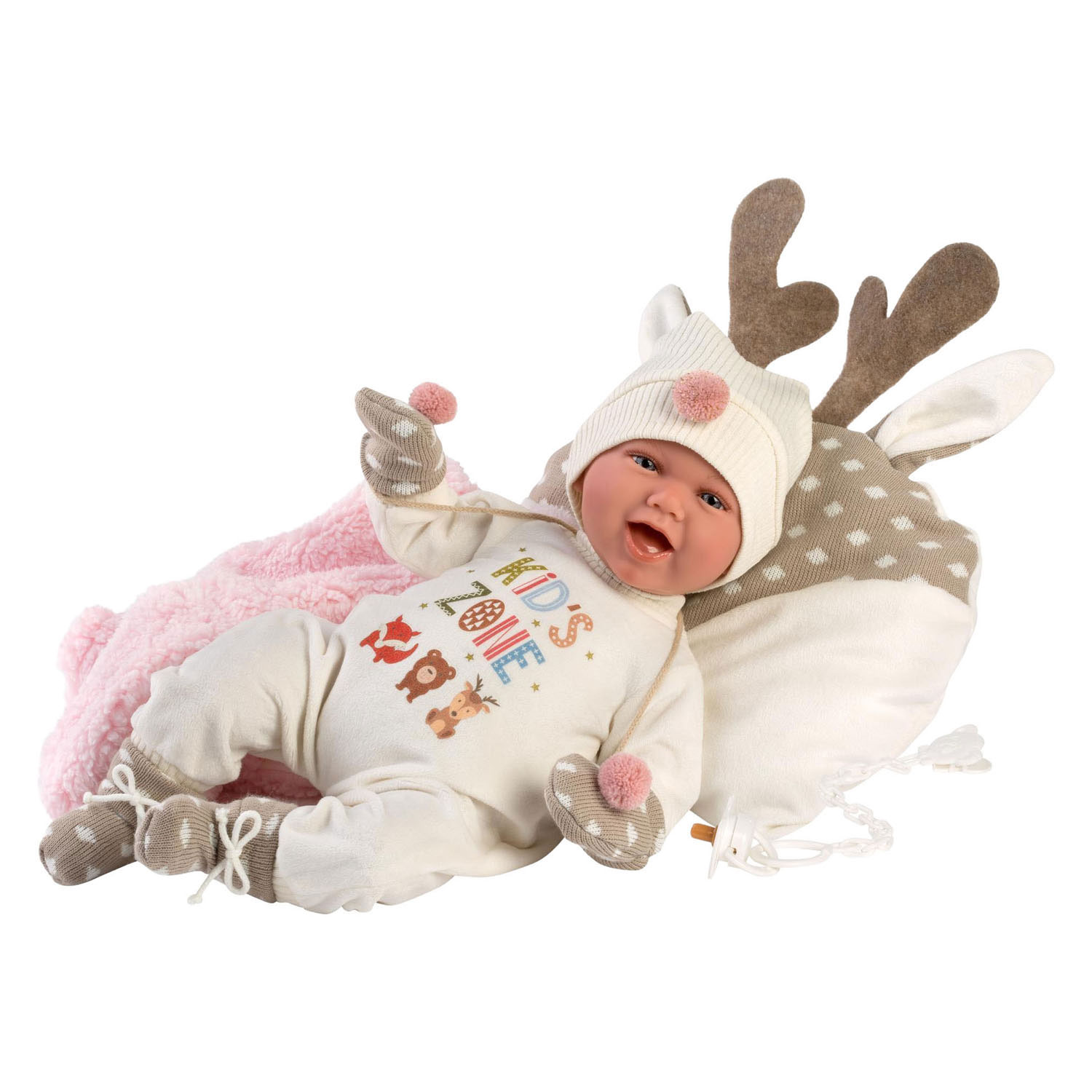 Mimi Soft Body Babypop Vrolijk met Geluid - 42 cm