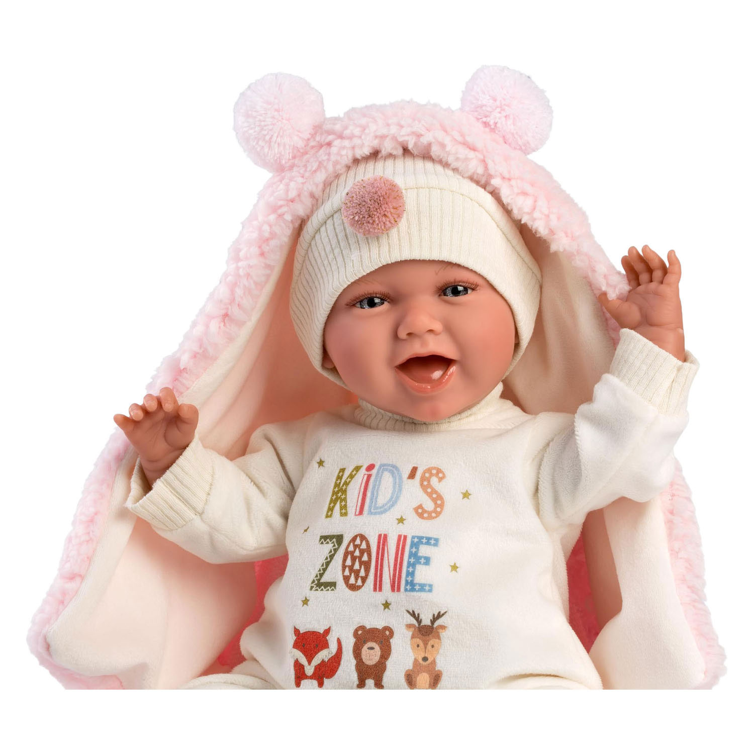Mimi Soft Body Babypop Vrolijk met Geluid - 42 cm