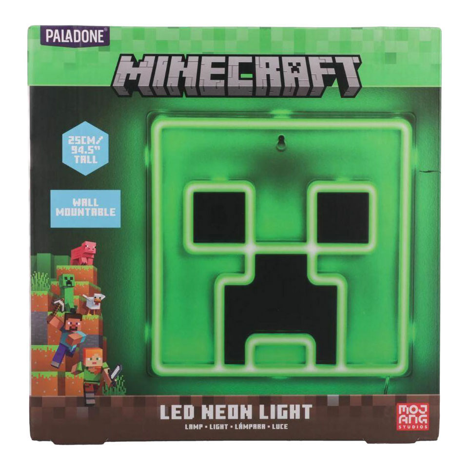 Lampe murale LED néon Minecraft Creeper