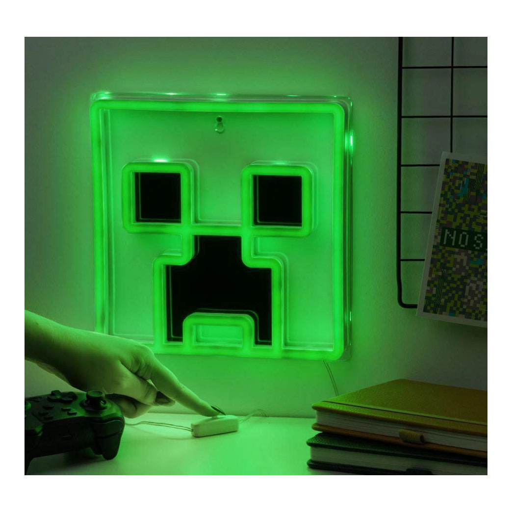 Lampe murale LED néon Minecraft Creeper