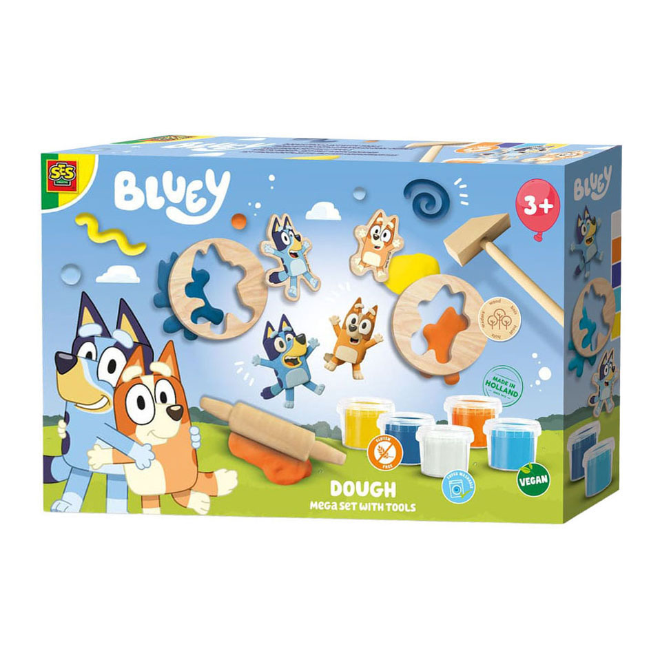 SES Klei Mega Set Bluey met Gereedschap - 5 Kleipotjes