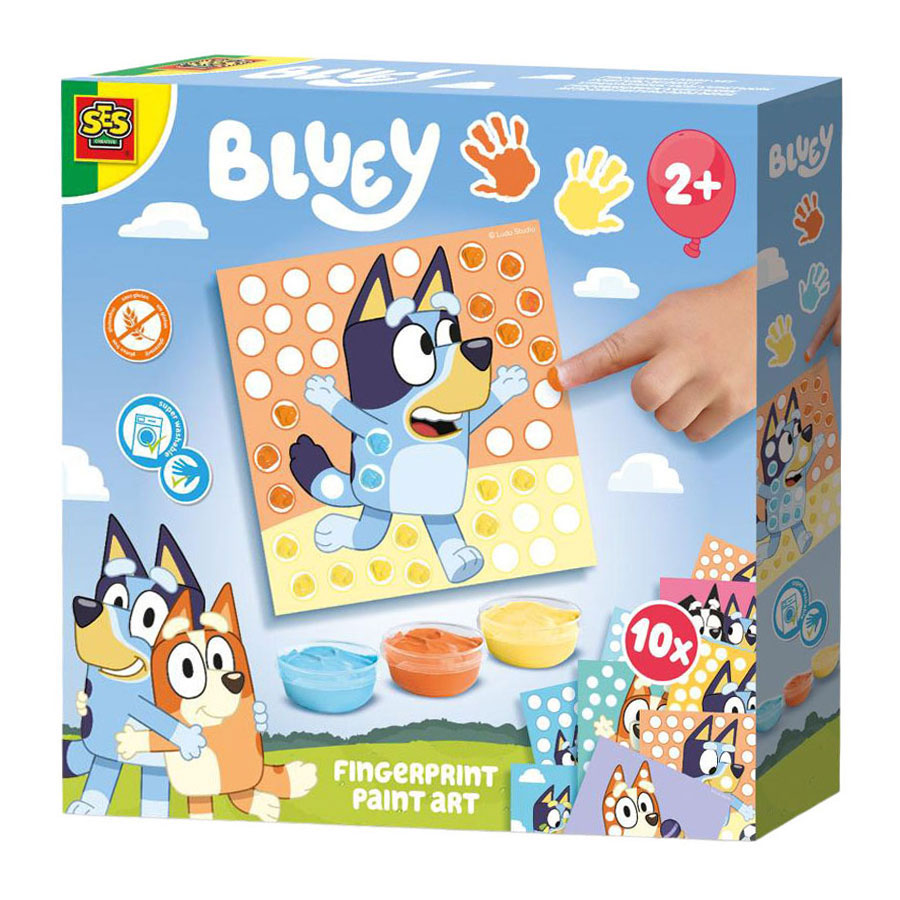 SES Vingerafdruk Verf Kunstwerk Bluey