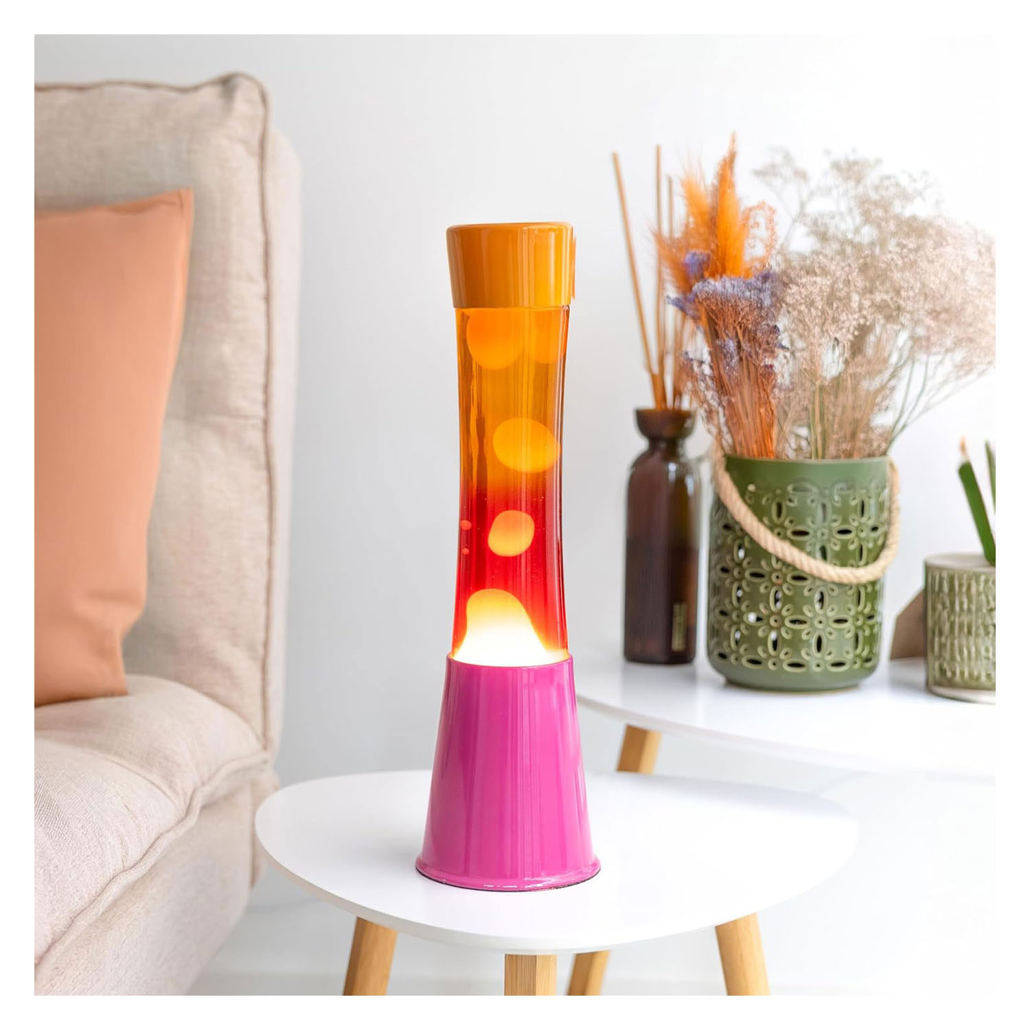 Fisura Lavalamp Tower Farbverlauf Rosa/Orange