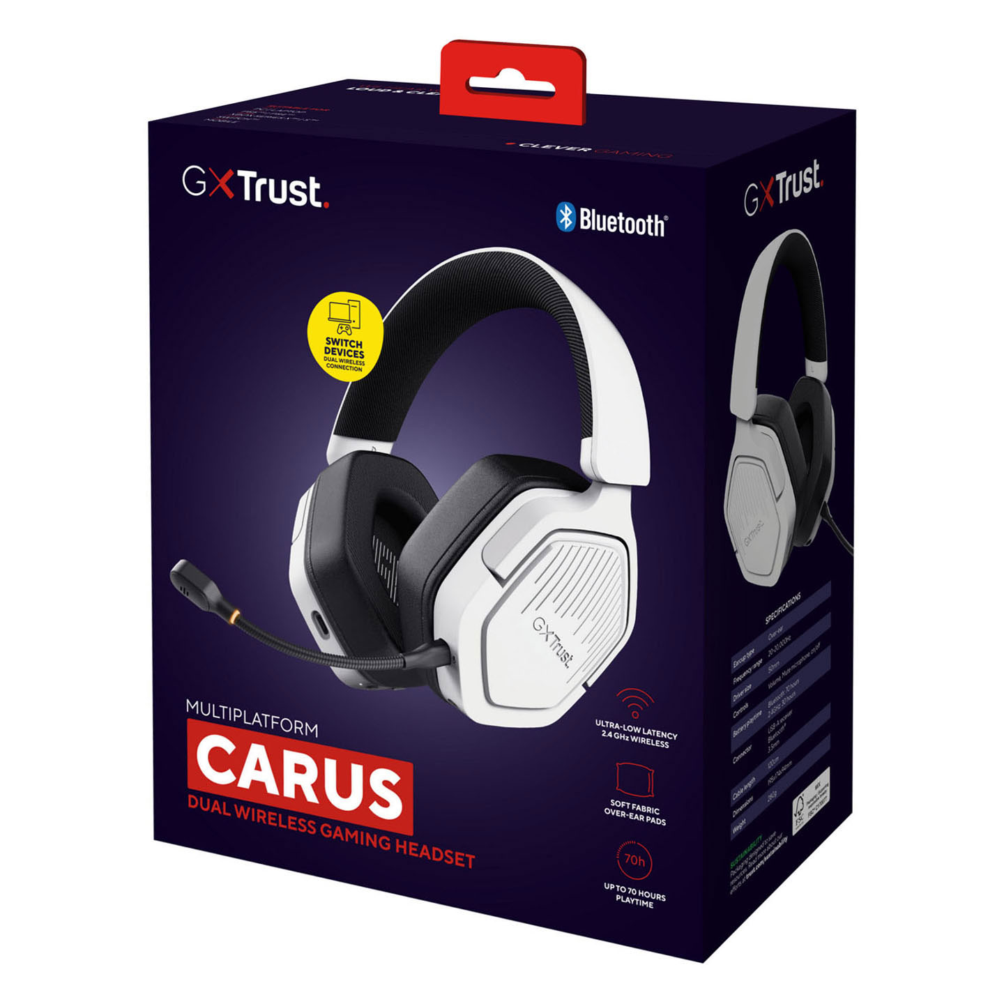Casque de jeu sans fil Trust GXT 493W Carus avec
