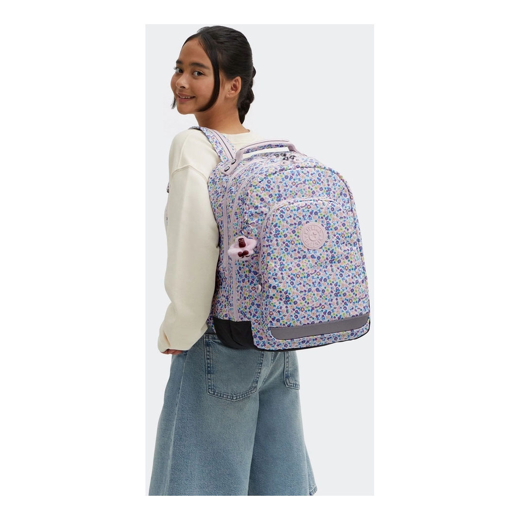 Sac à dos Kipling pour la classe, motif floral numérique