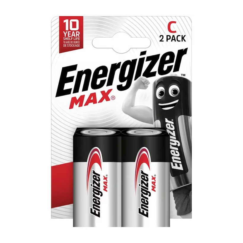Piles alcalines Energizer Max C, lot de 2.