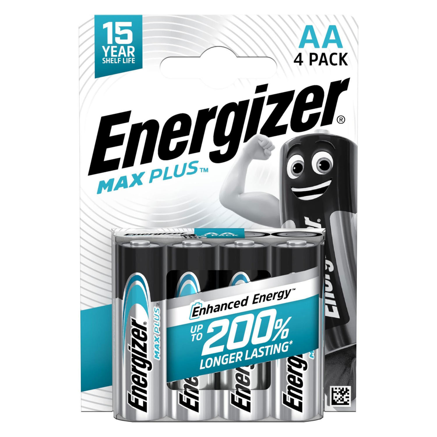 Piles alcalines Energizer Max Plus AA, lot de 4.