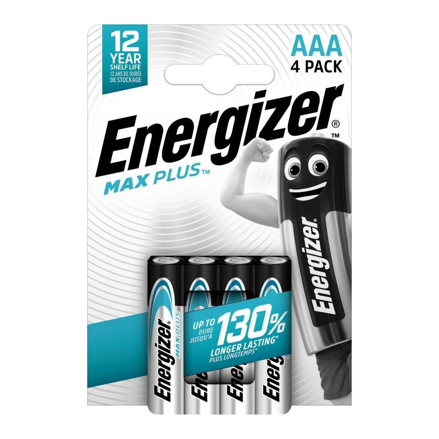 Piles alcalines Energizer Max Plus AAA, lot de 4.