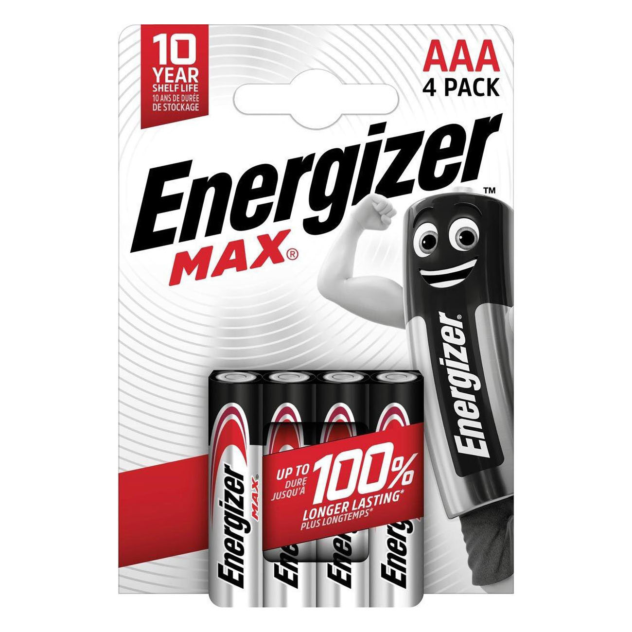 Piles alcalines Energizer Max AAA, lot de 4.