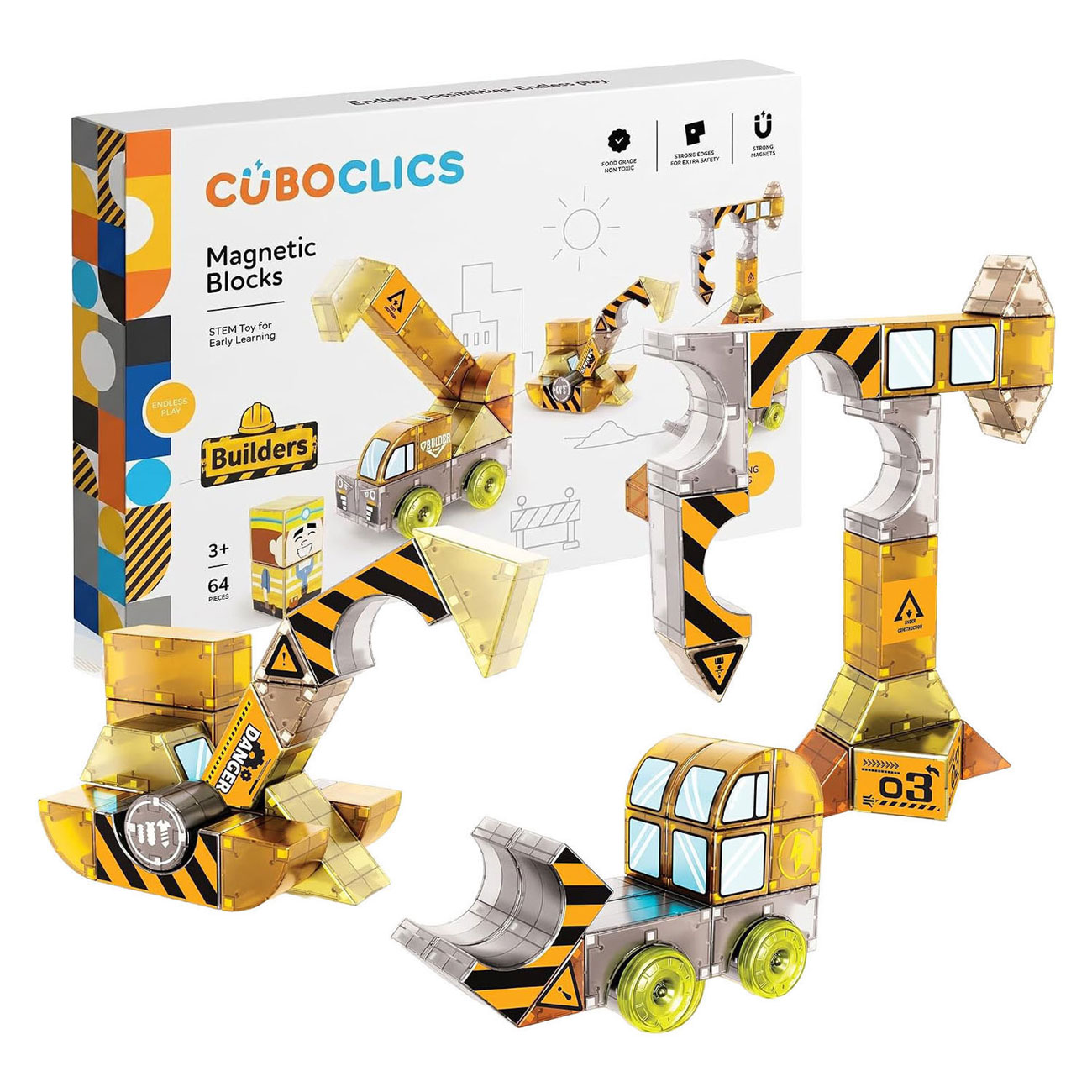 Cubo Clics Construction Set Magnetisch Bouwspeelgoed - 64dlg.