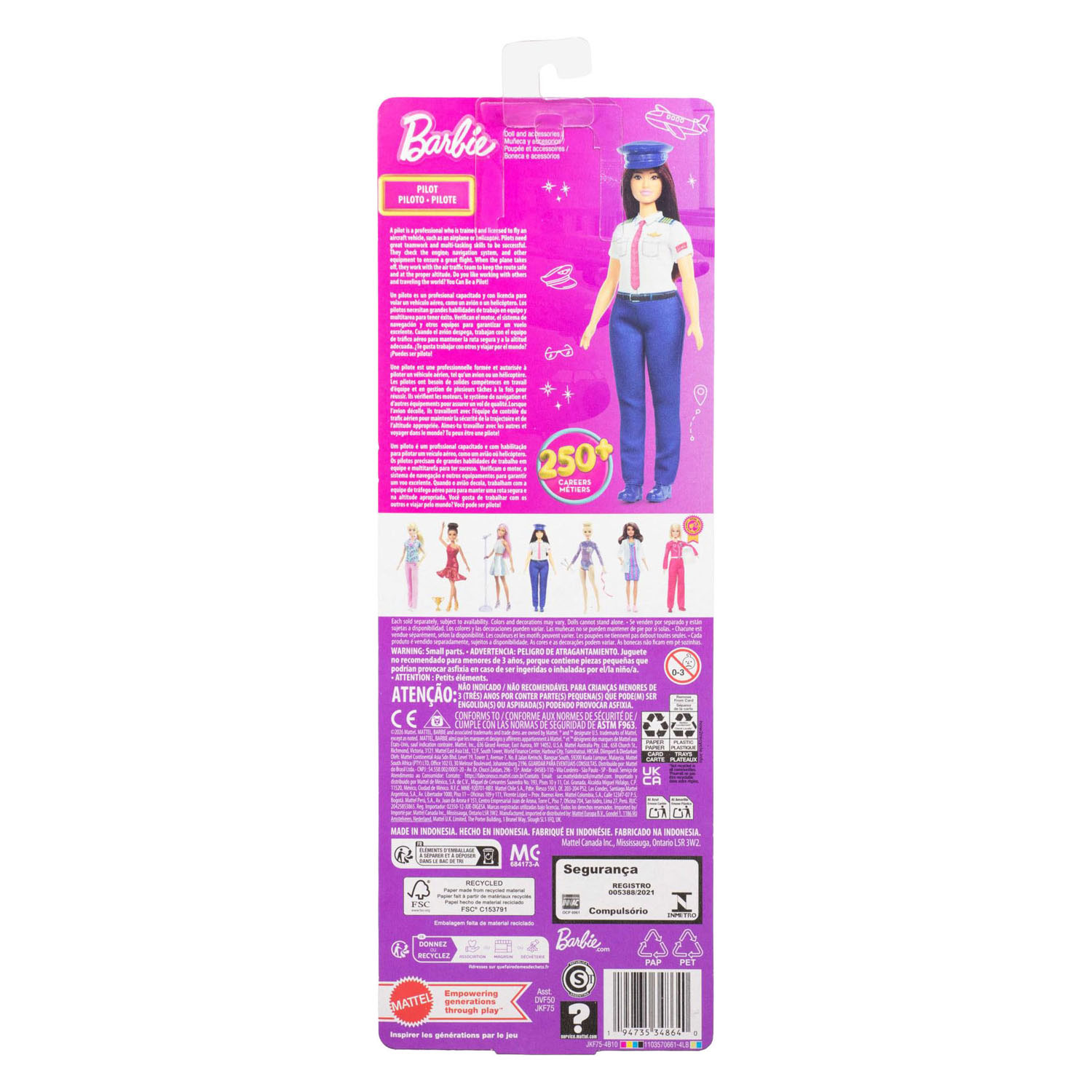 Poupée Barbie pilote de carrière
