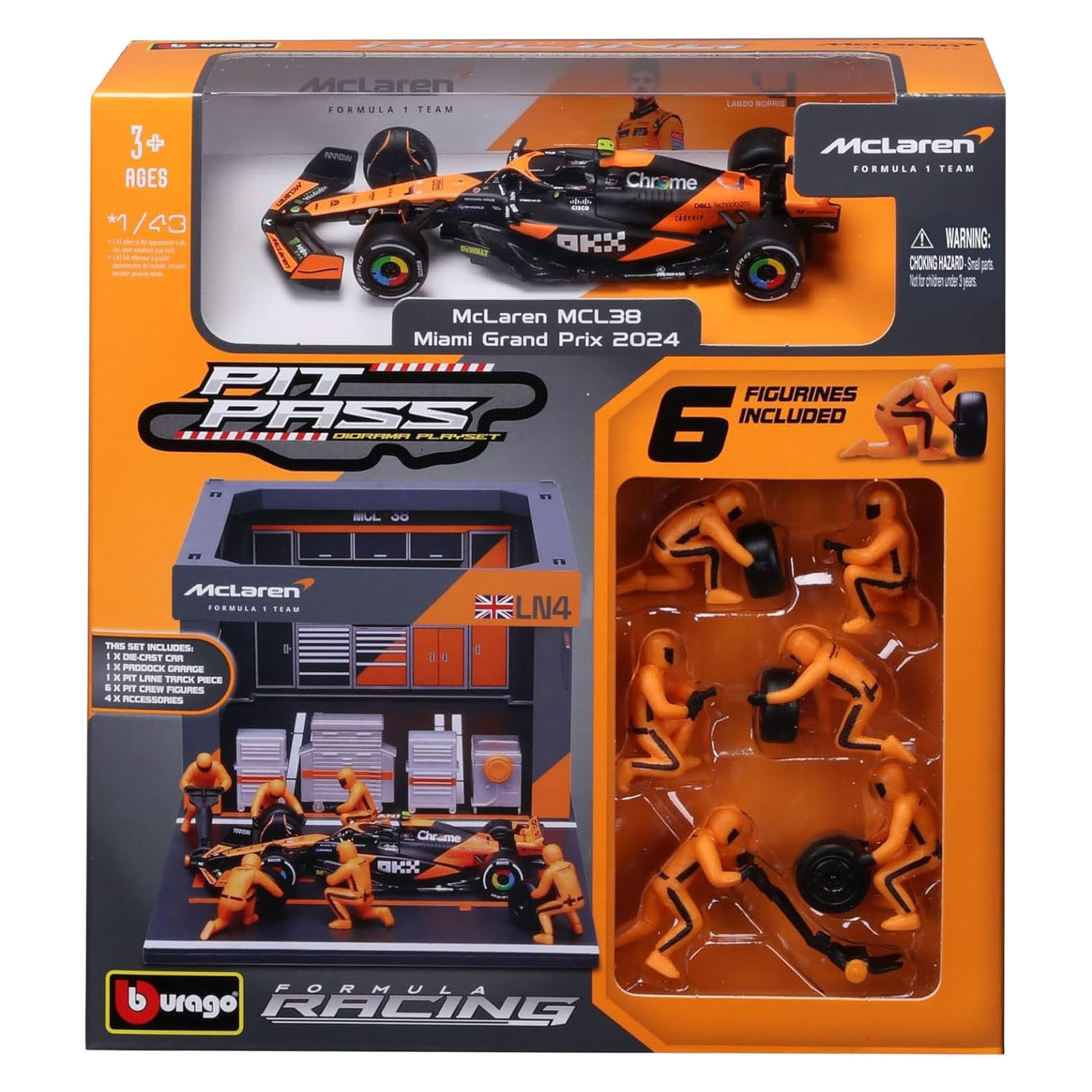 Burago McLaren Pit Pass met Lando Norris - 1:43