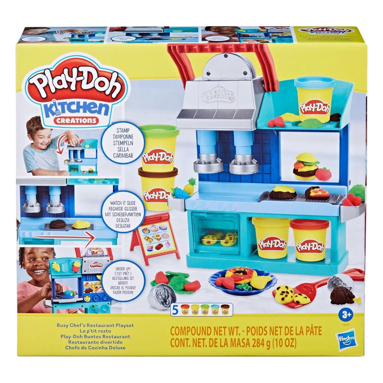 Play-Doh Kitchen Creations Chefs Drukke Restaurant - 5 Kleipotjes