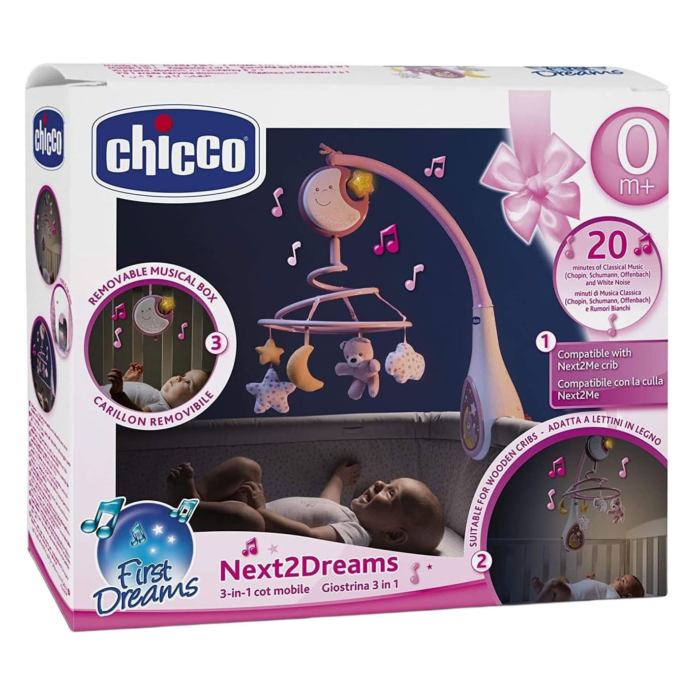 Next2Dreams 3-in-1 Muziekmobiel - Roze