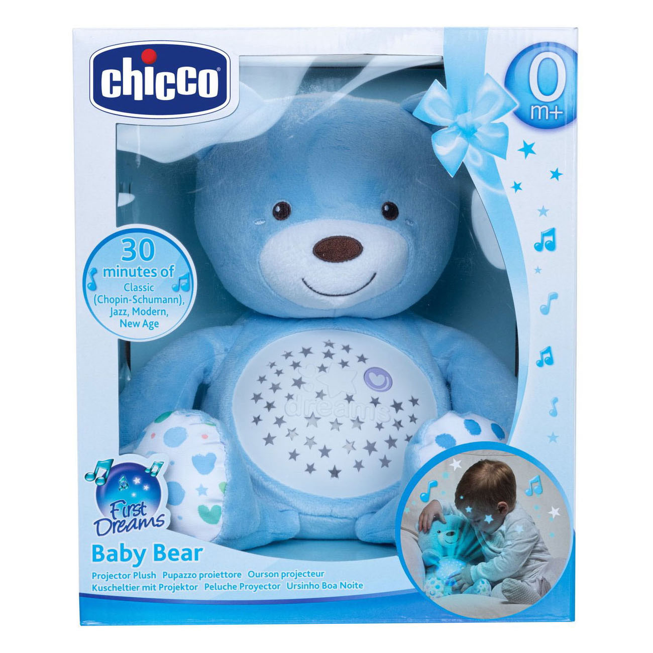 Knuffel Projector Baby Bear First Dreams - Blauw