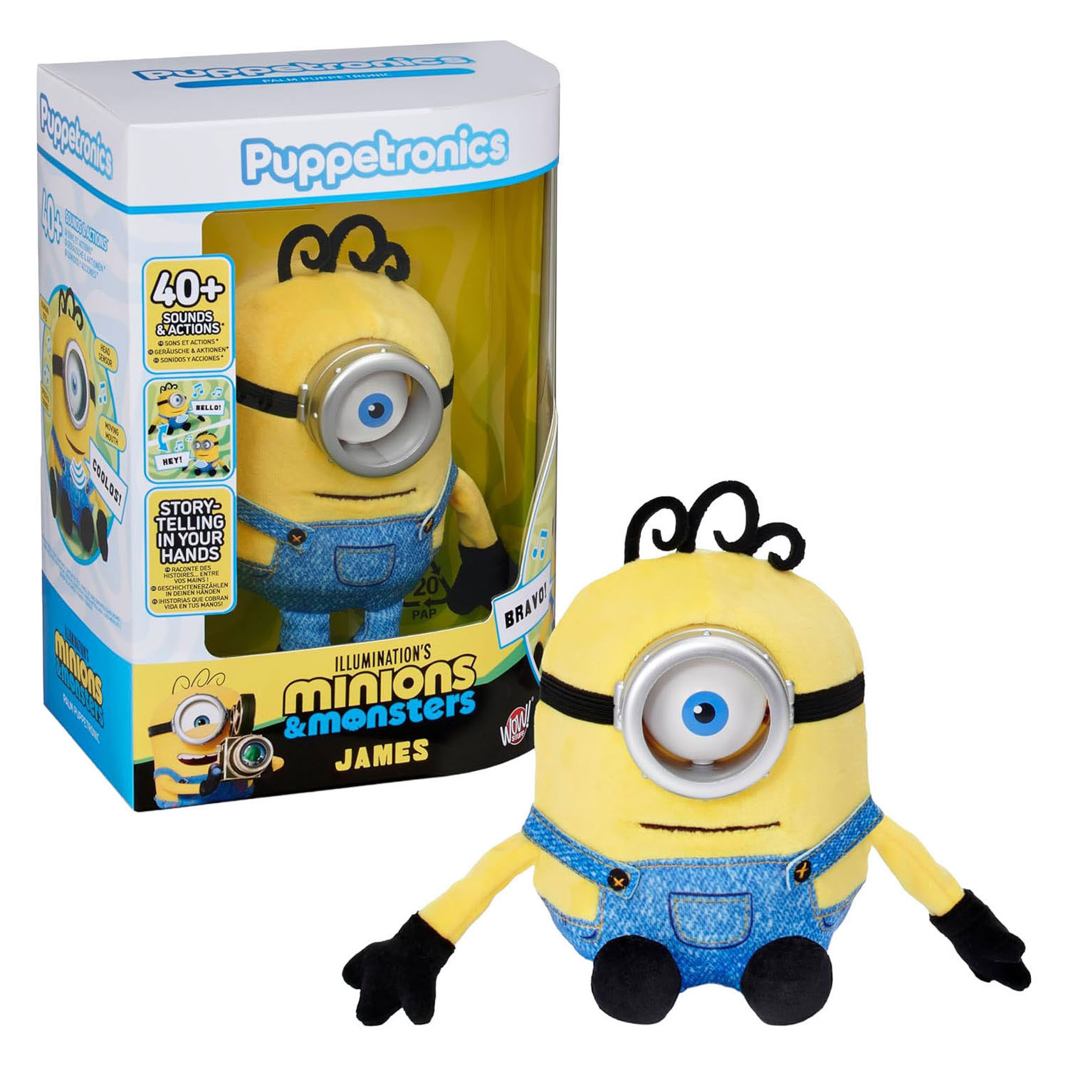 Peluche interactive Puppetronic James Palm des Minions Universels