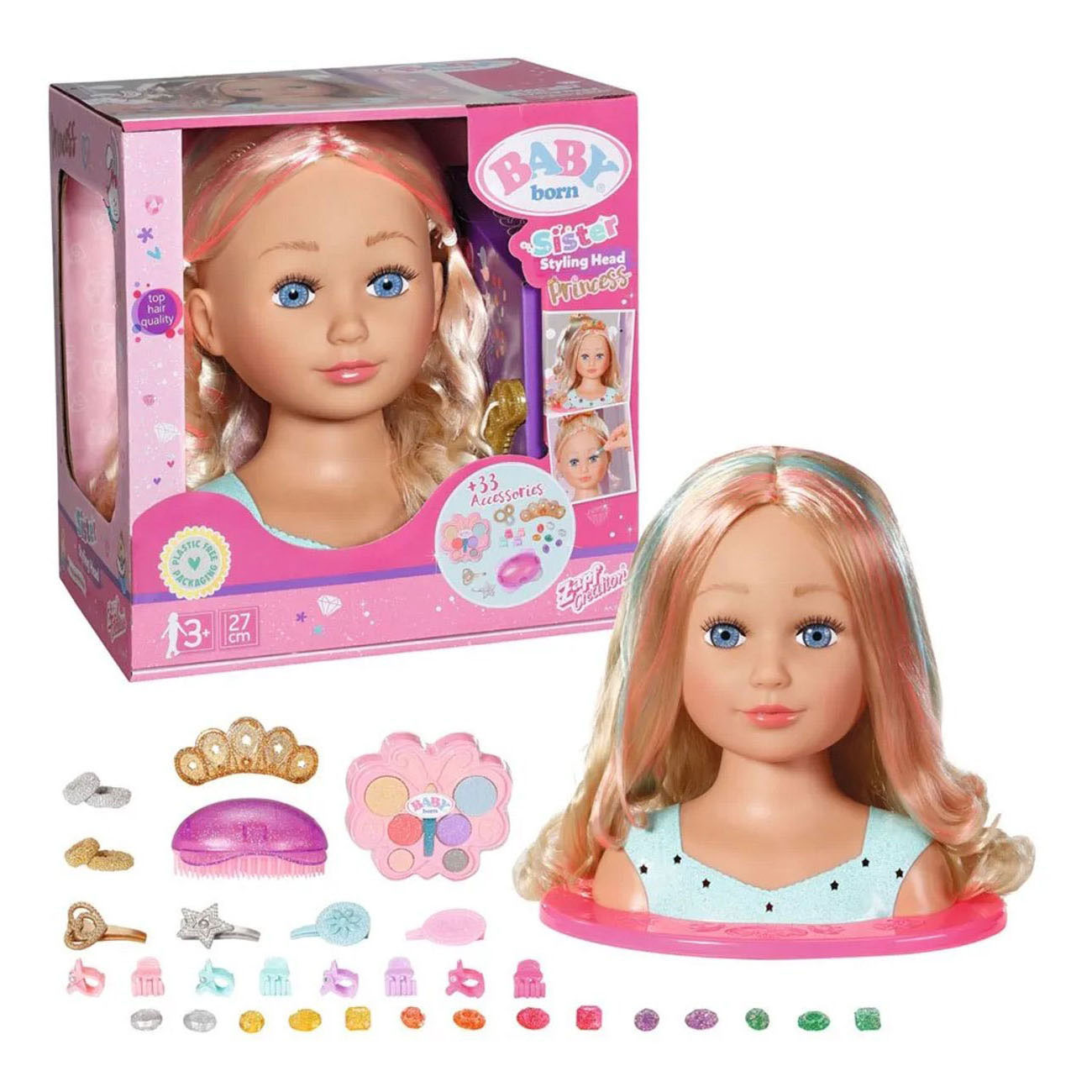 Tête de mannequin Baby Born Styling Makeup and Mannequin Princess - 27 cm