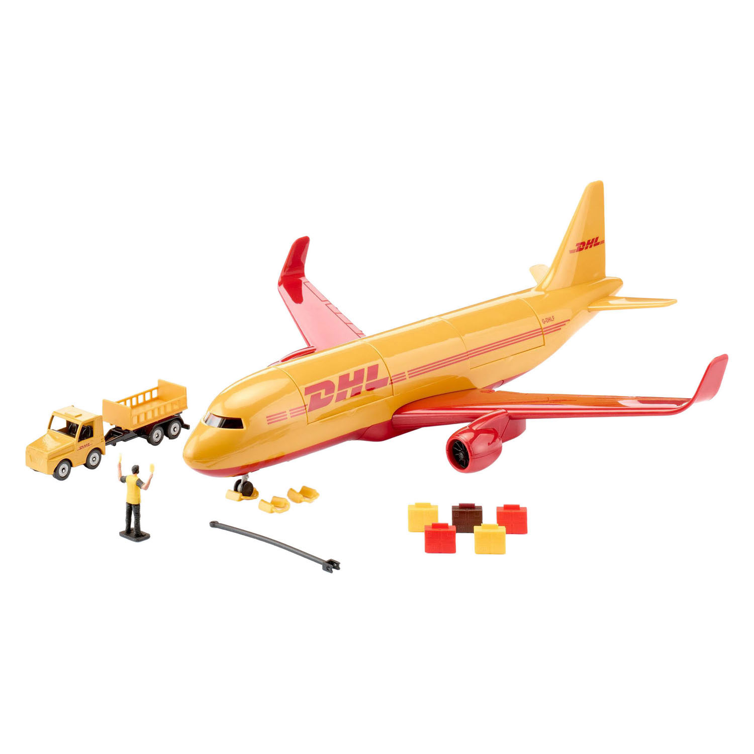 Siku 1702 DHL Cargo Vliegtuig met Accessories