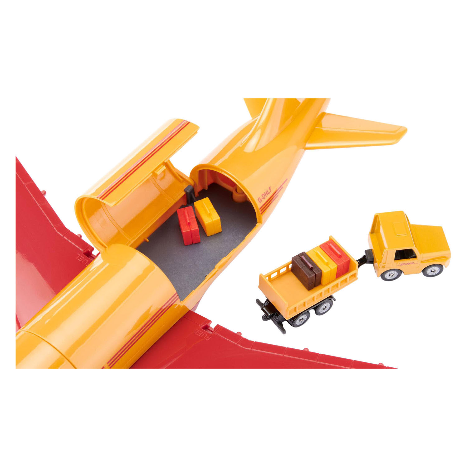 Siku 1702 DHL Cargo Vliegtuig met Accessories