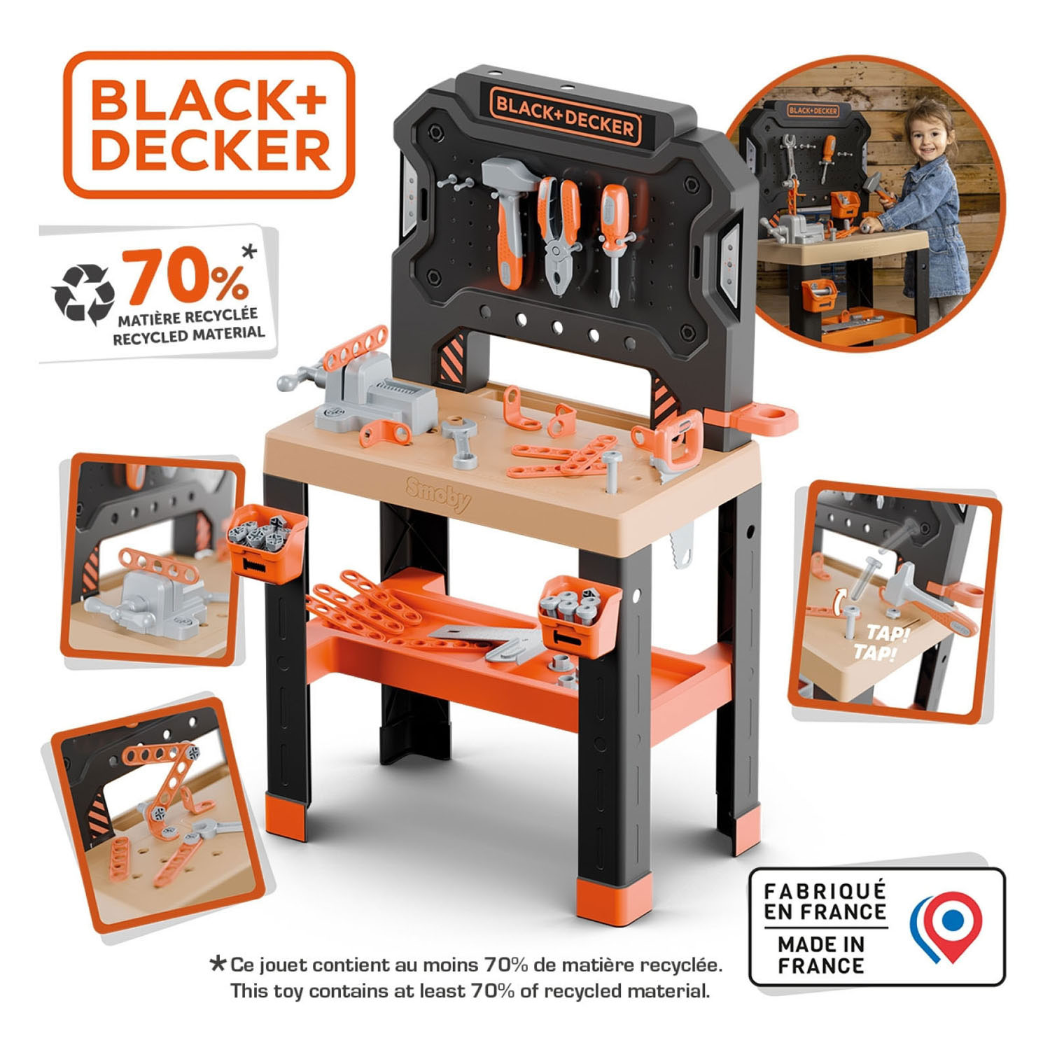 Smoby Werkbank Black & Decker - 78dlg.