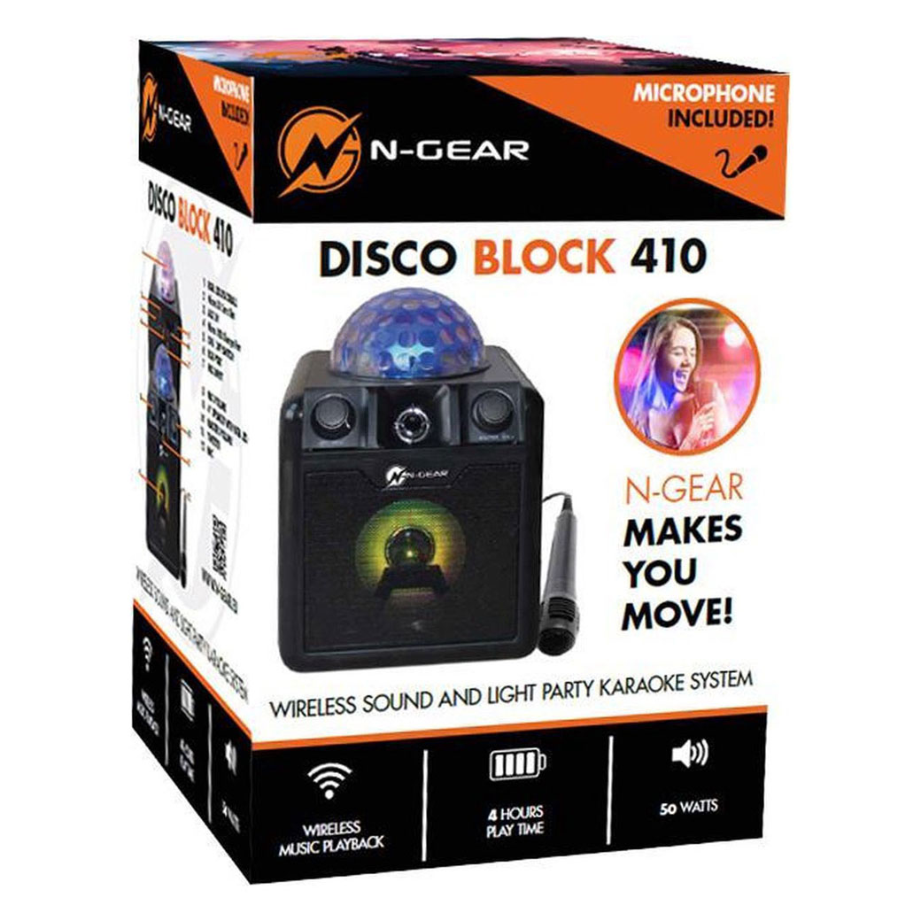 N-Gear Disco Block 410 Bluetooth Speaker Karaoke Set