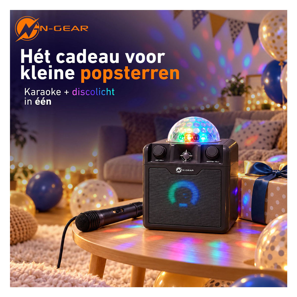 N-Gear Disco Block 410 Bluetooth Speaker Karaoke Set