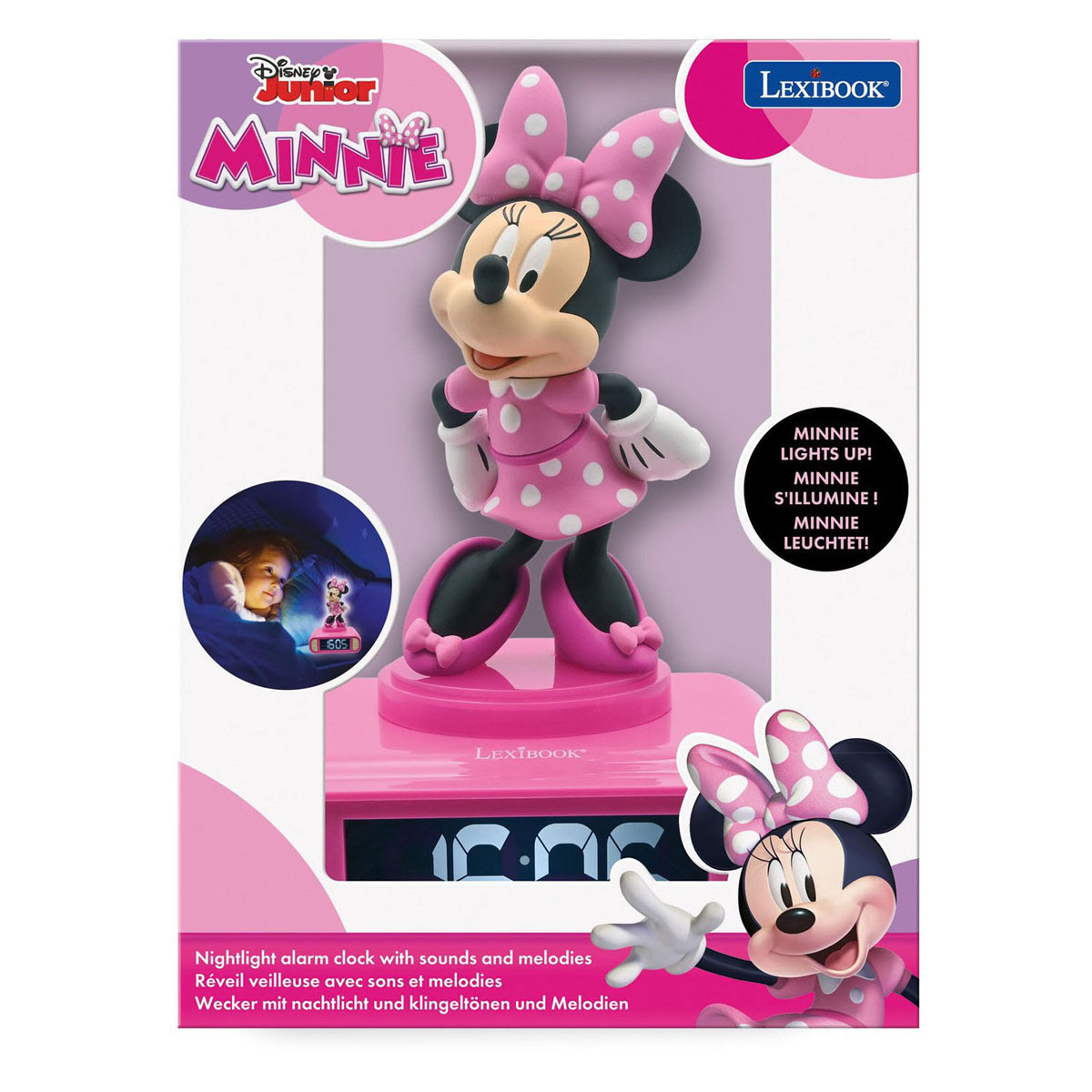 Minnie Mouse 3D Digitale Wekker met Licht en Geluid