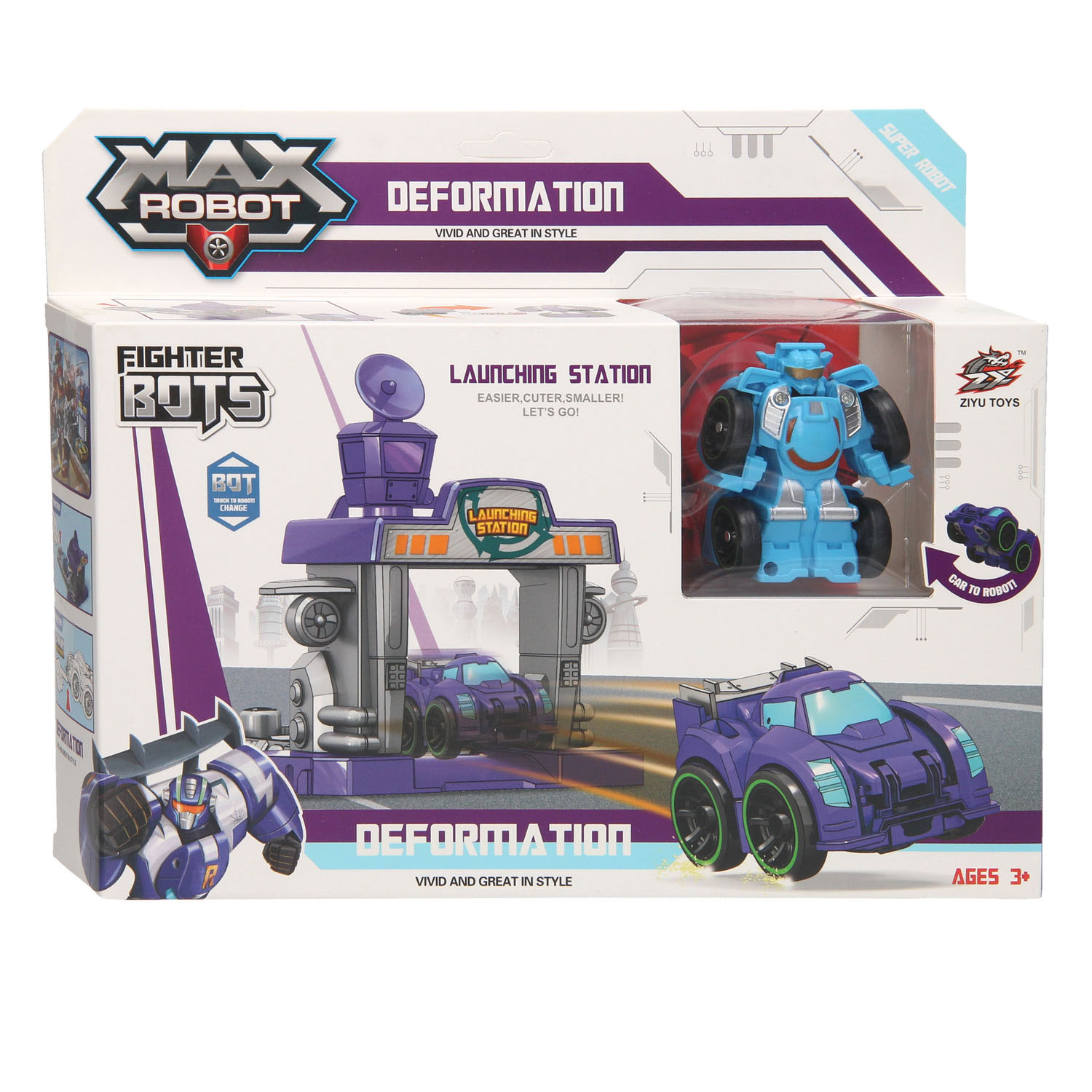Max Robot Transformer Set Startbahn – Lila