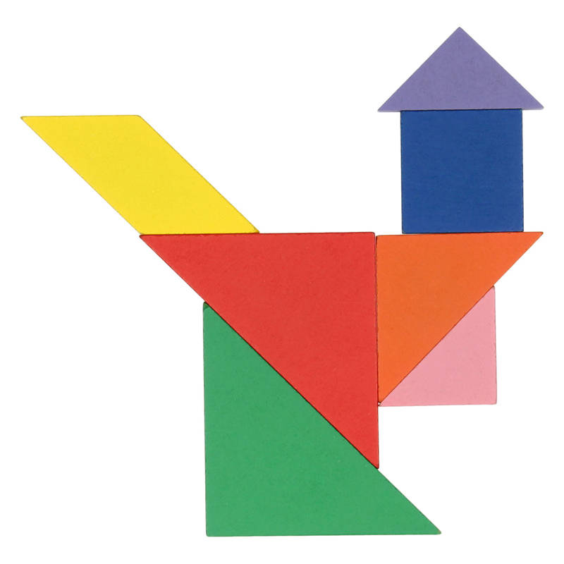 Puzzle Tangram en bois, 7 mcx.