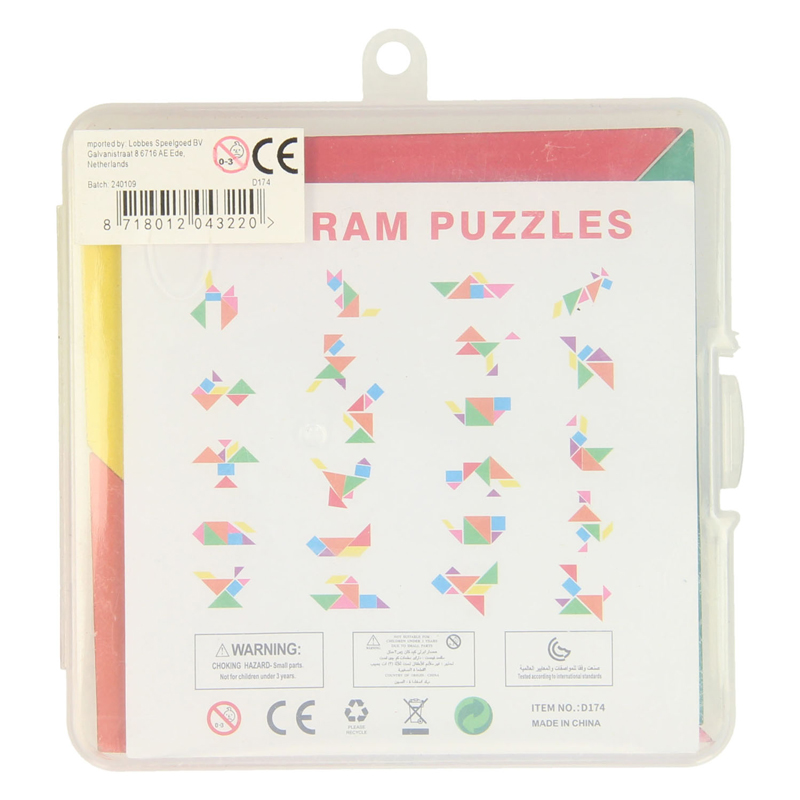 Puzzle Tangram en bois, 7 mcx.