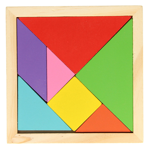 Holz-Tangram-Puzzle Farbe, 7-tlg.