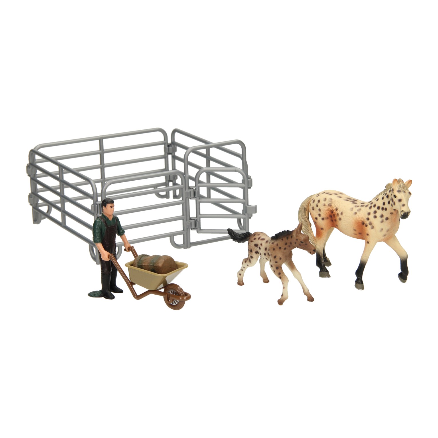 Speelset Paarden met Verzorger - Paarden met Stippen