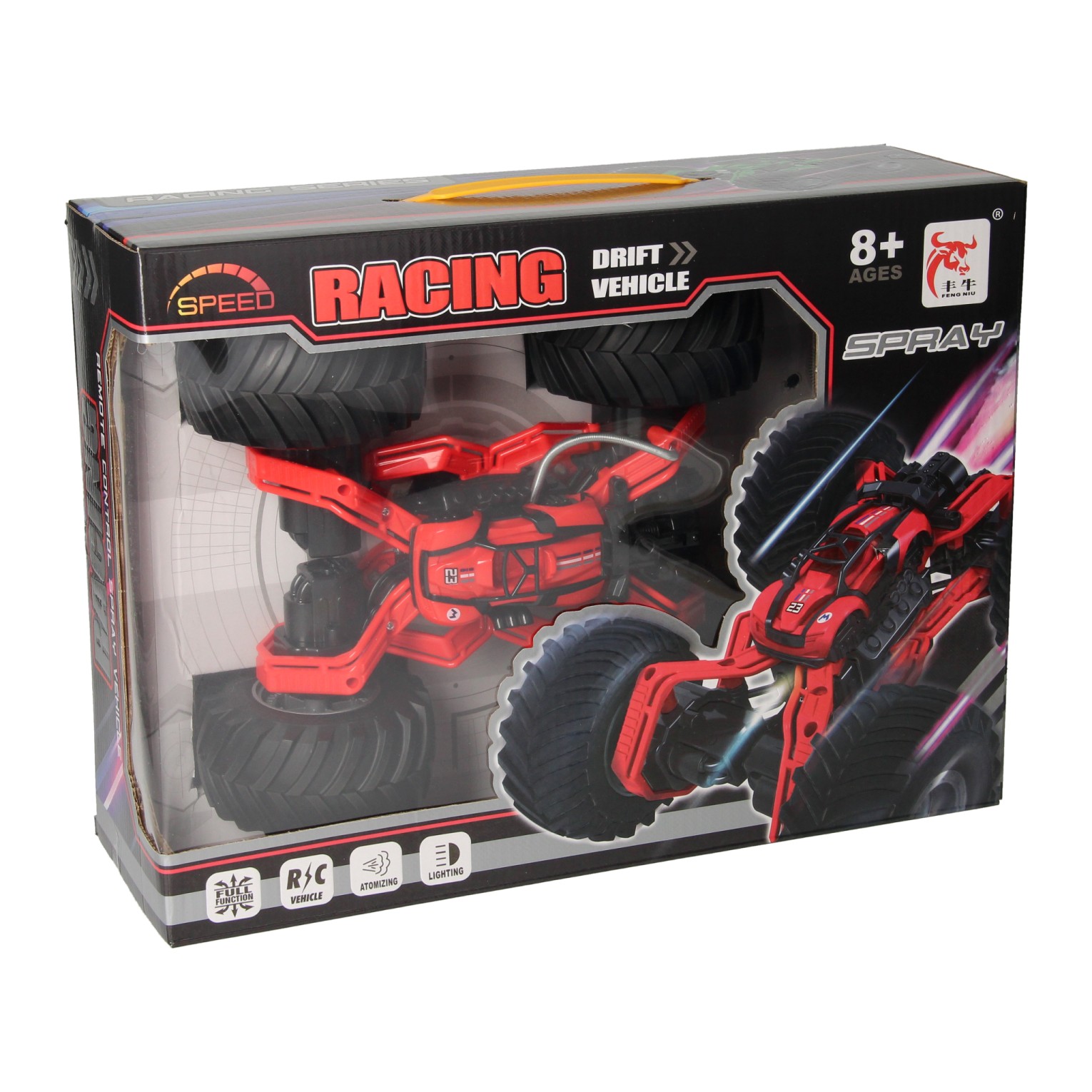 RC Race Monstertruck met Rookfunctie - Rood