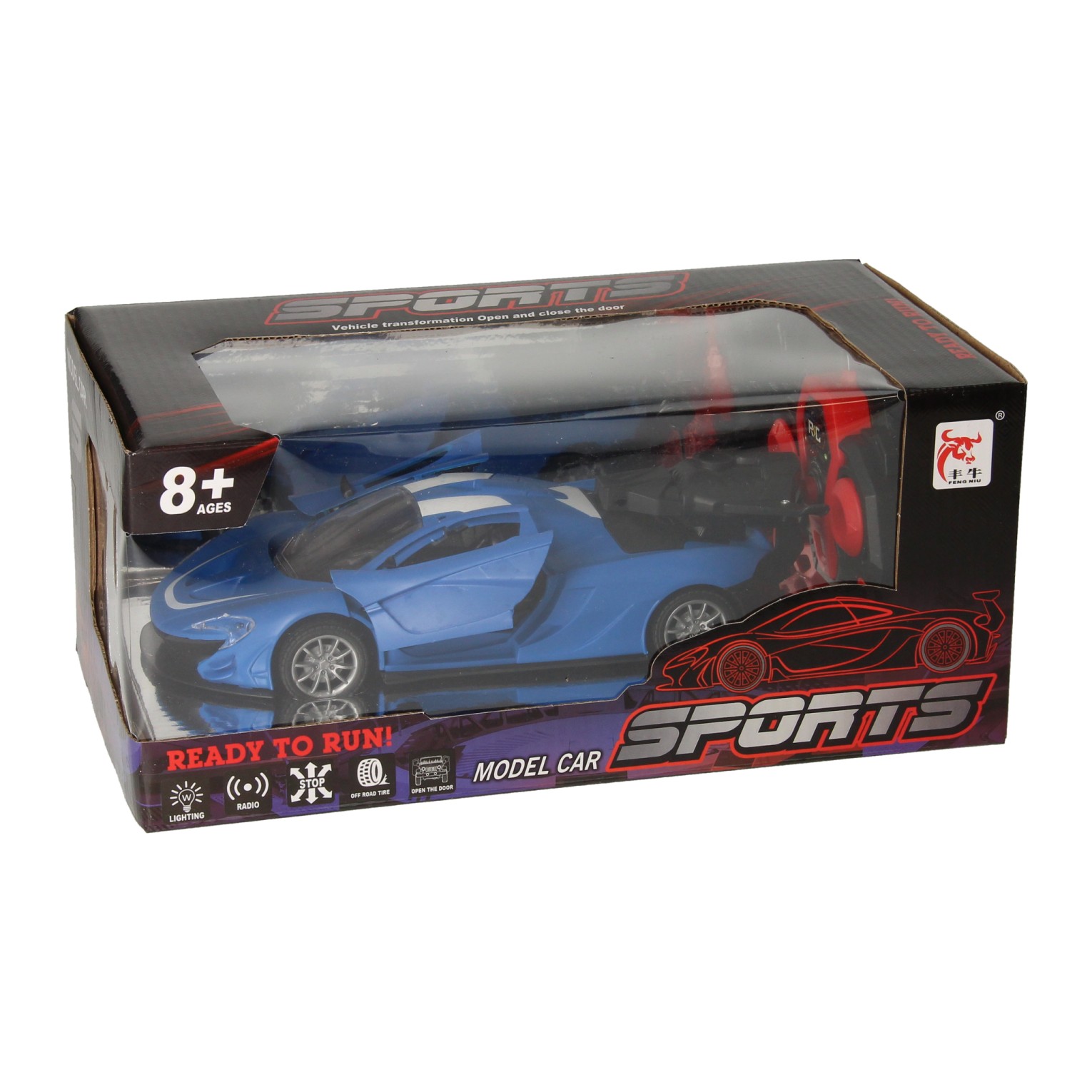 Voiture de sport RC avec fonction vapeur bleue