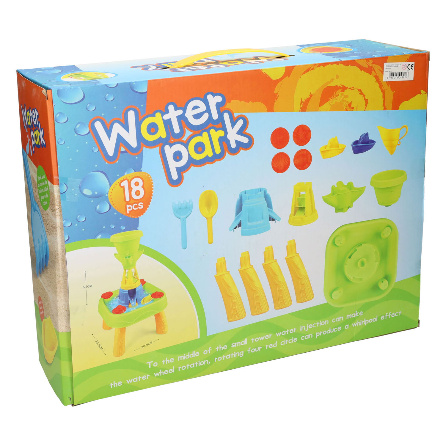 Cascade de table à eau du parc aquatique