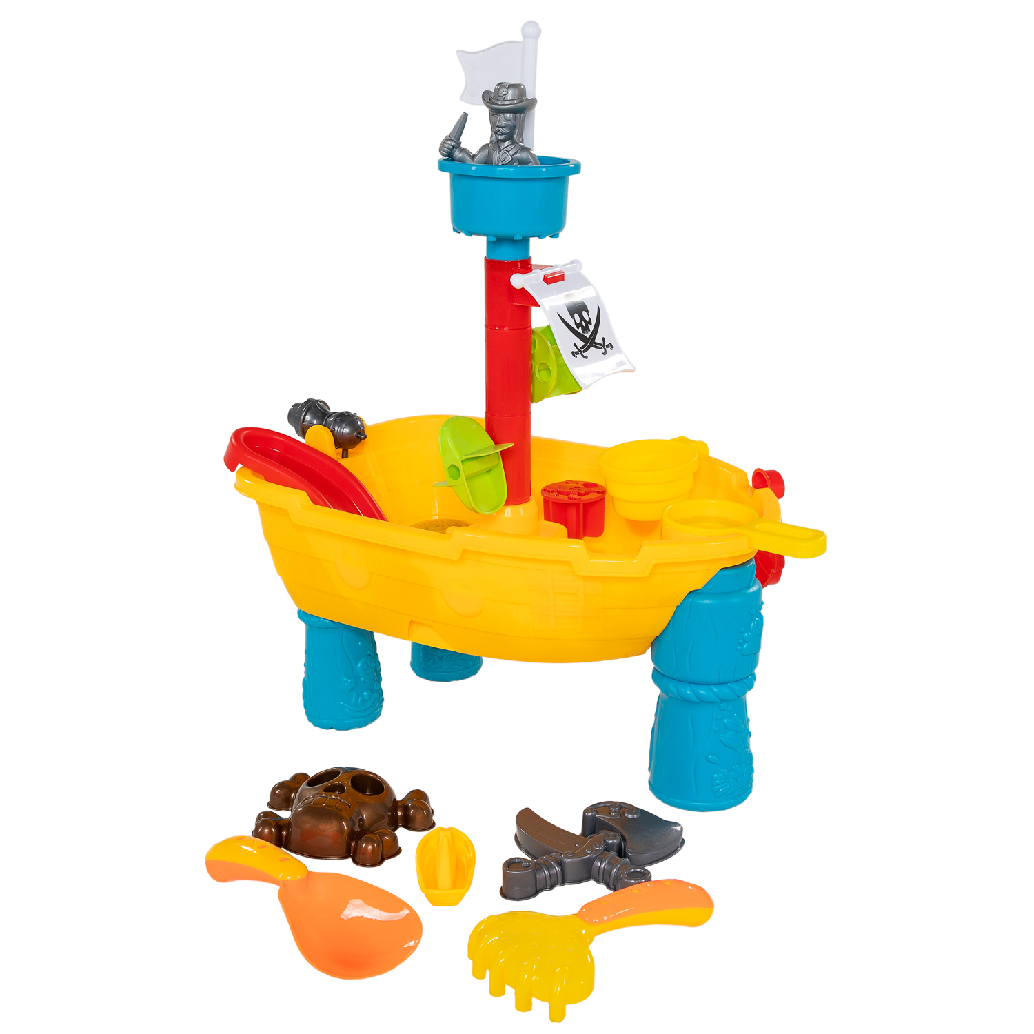 Table à eau pour bateau pirate avec accessoires.