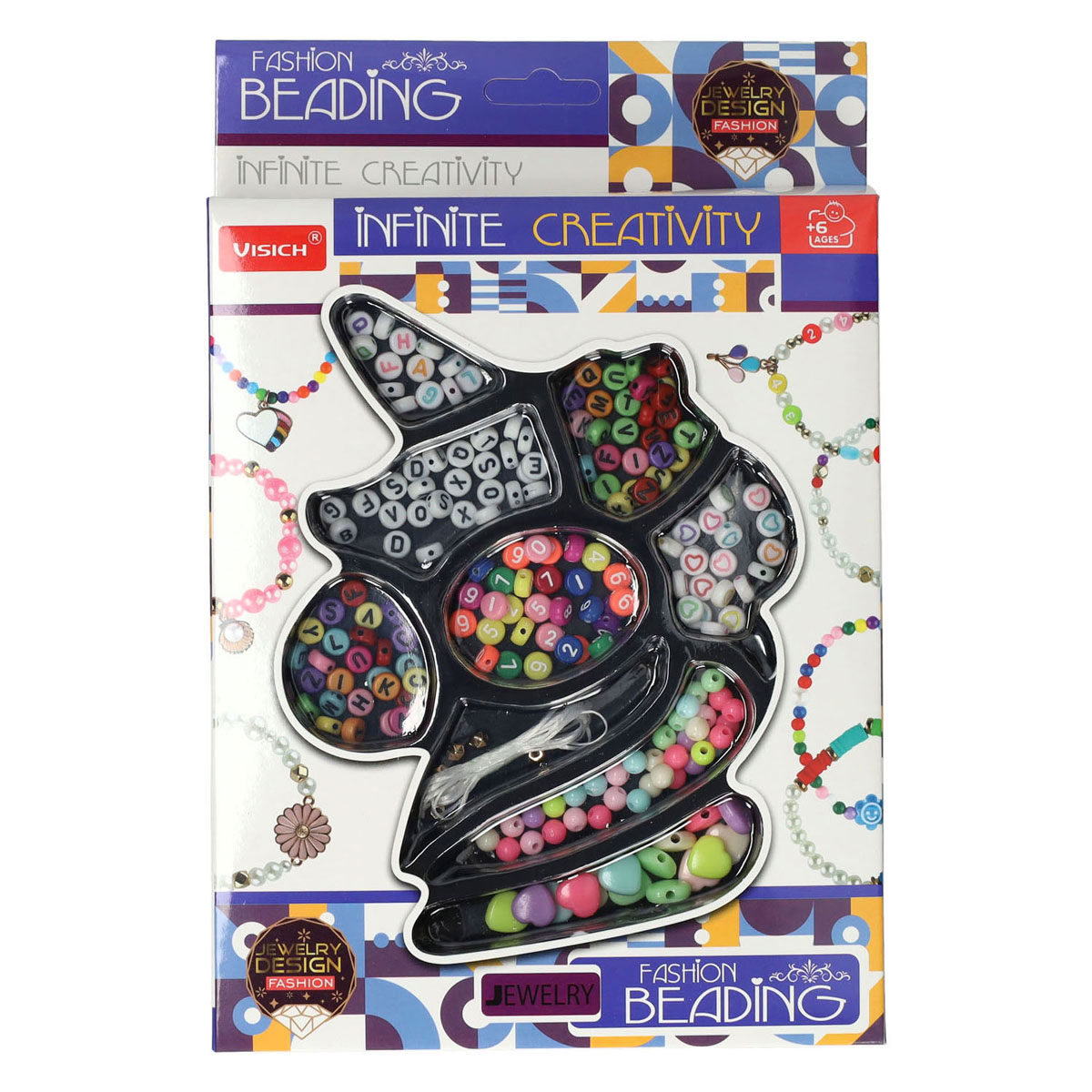 Ensemble de perles tendance lettres et chiffres