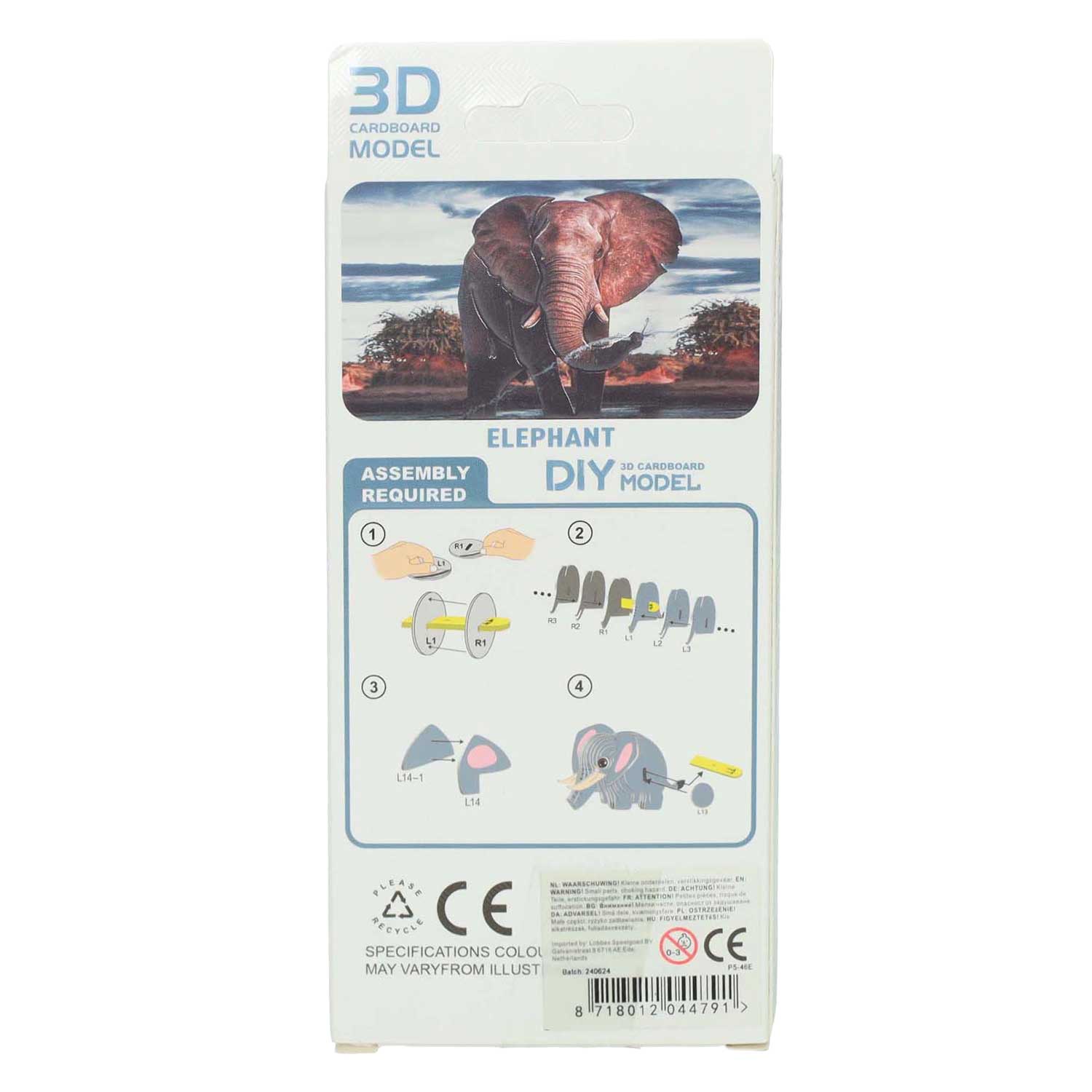 3D-Puzzle Elefant, 36 Teile.