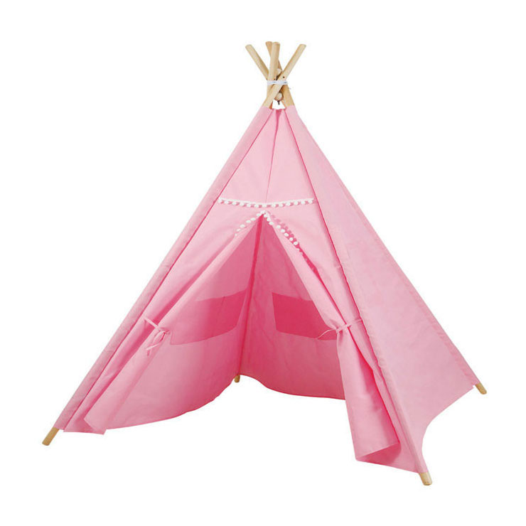 Tente Tipi de luxe rose avec lumières, 128 cm