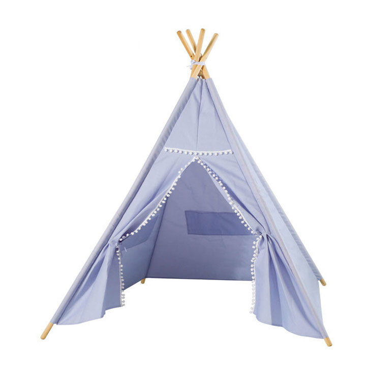 Tente Tipi de Luxe Bleue avec Lumières, 128 cm